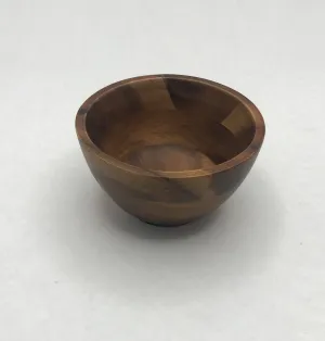 [ Set of 6 ] Zavis Green Acacia Wood Round Salad Bowl 4" | Dishwasher Safe