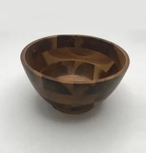 [ Set of 6 ] Zavis Green Acacia Wood Round Salad Bowl 6"  | Dishwasher Safe