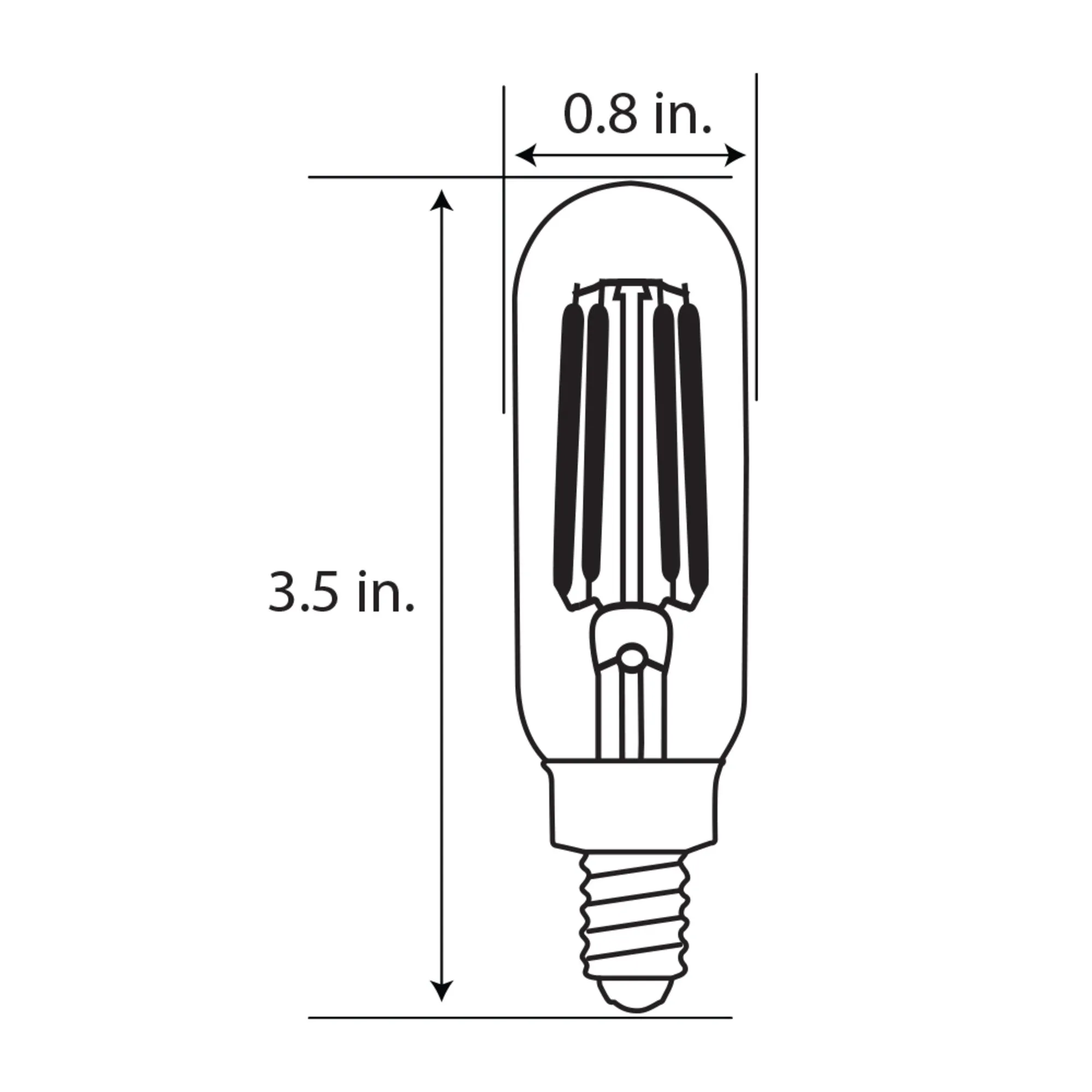 4W (40W Equivalent) Warm Light (2100K) T6 Shape (E12 Base) Clear Glass Filament LED (4-Pack)