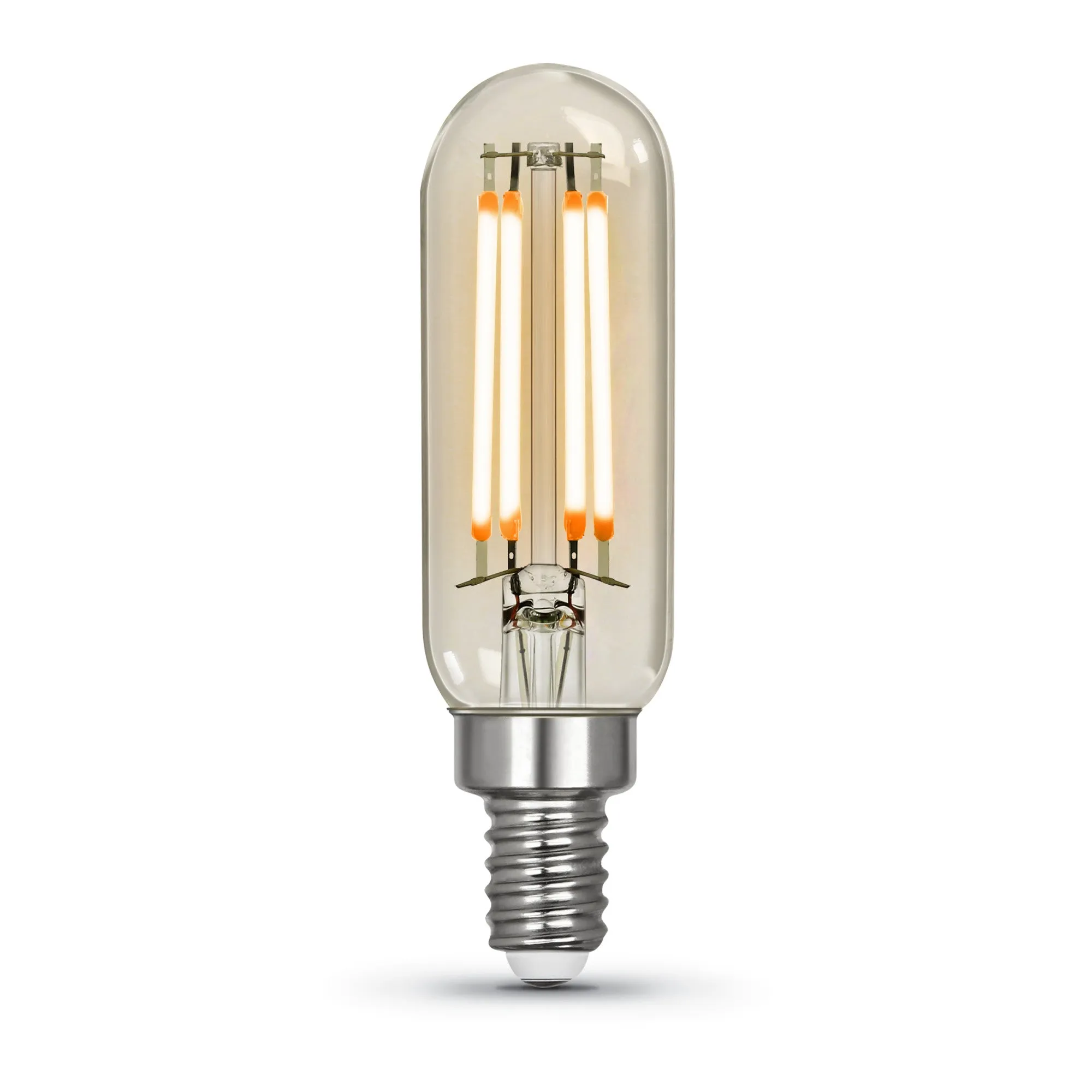 4W (40W Equivalent) Warm Light (2100K) T6 Shape (E12 Base) Clear Glass Filament LED (4-Pack)