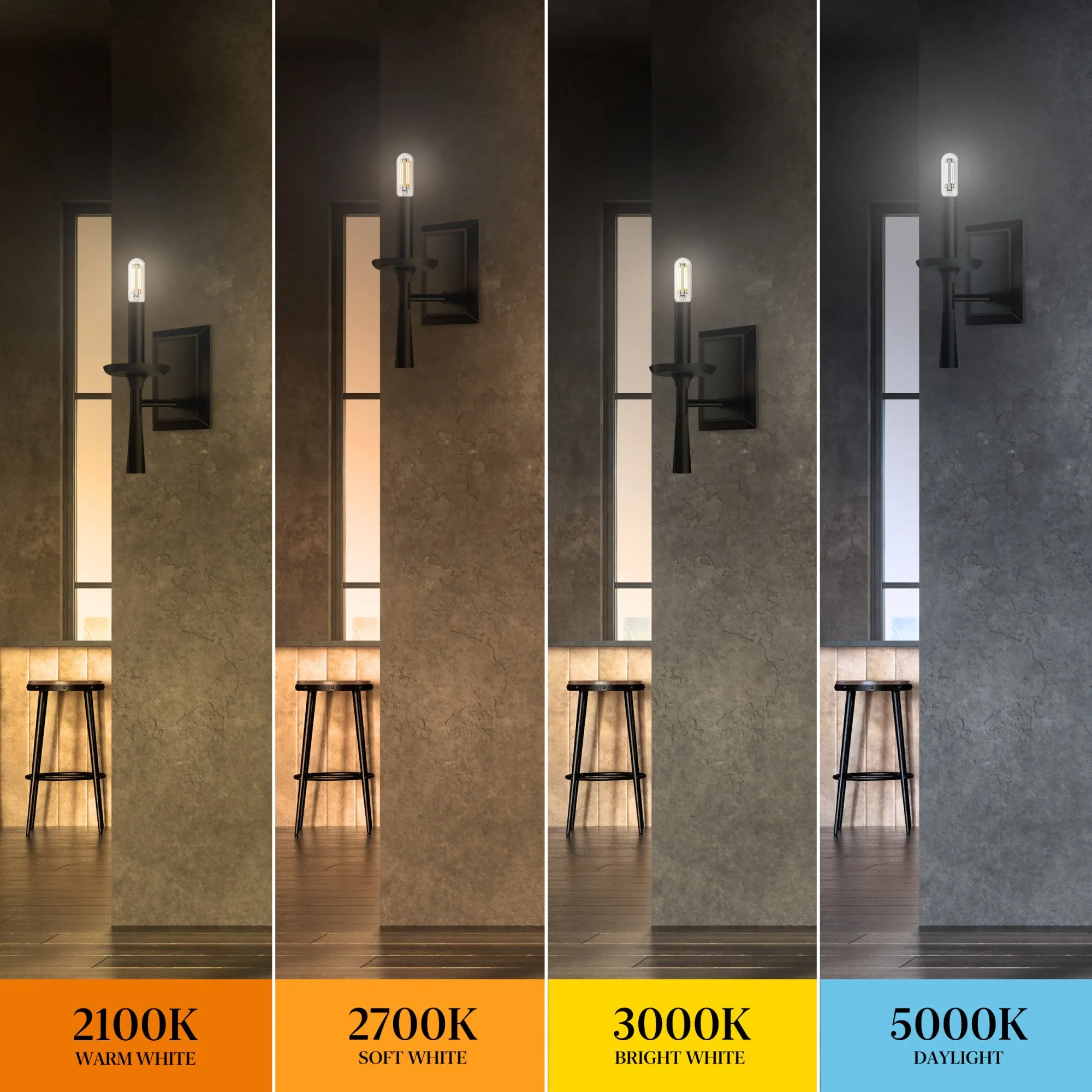 4W (40W Equivalent) Warm Light (2100K) T6 Shape (E12 Base) Clear Glass Filament LED (4-Pack)