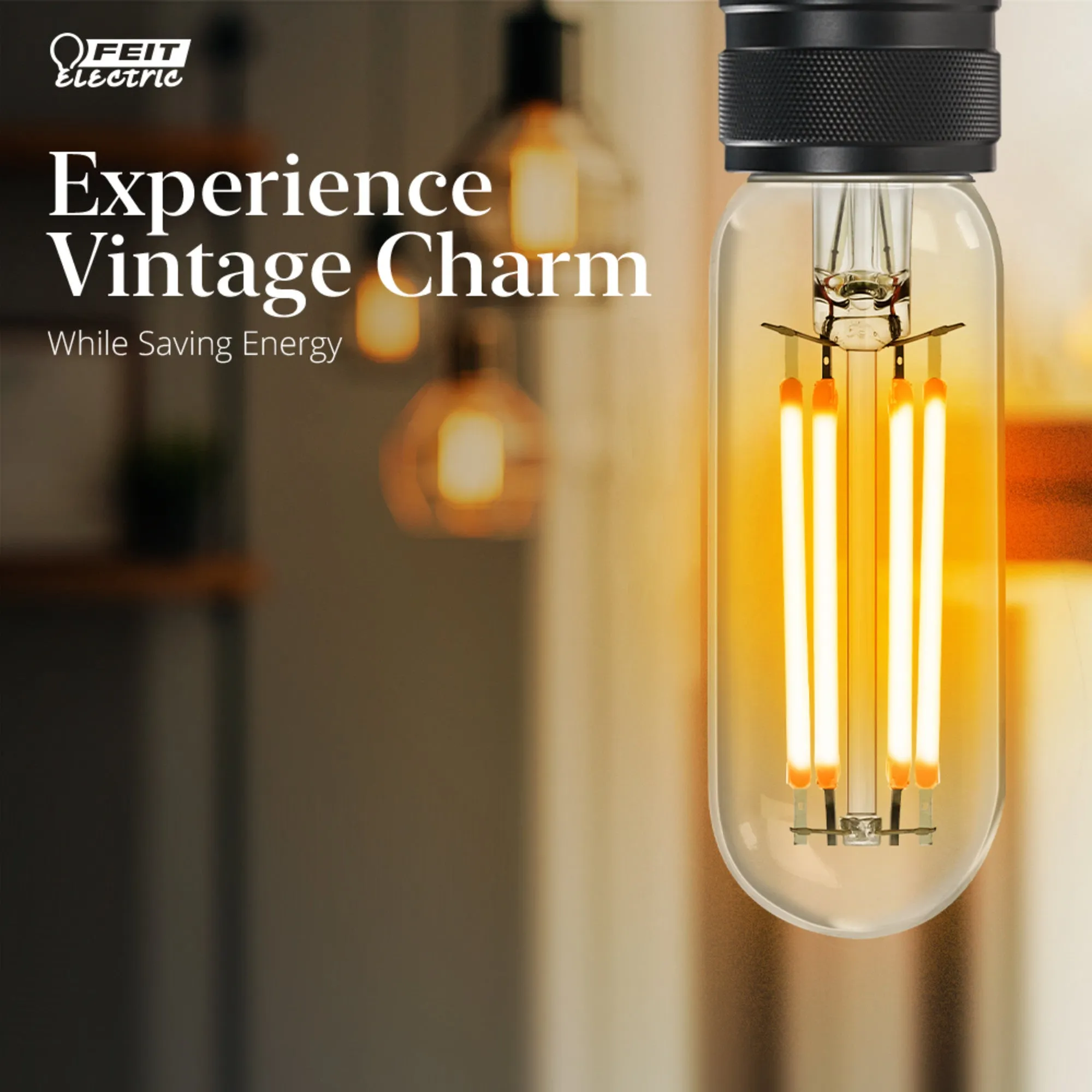 4W (40W Equivalent) Warm Light (2100K) T6 Shape (E12 Base) Clear Glass Filament LED (4-Pack)