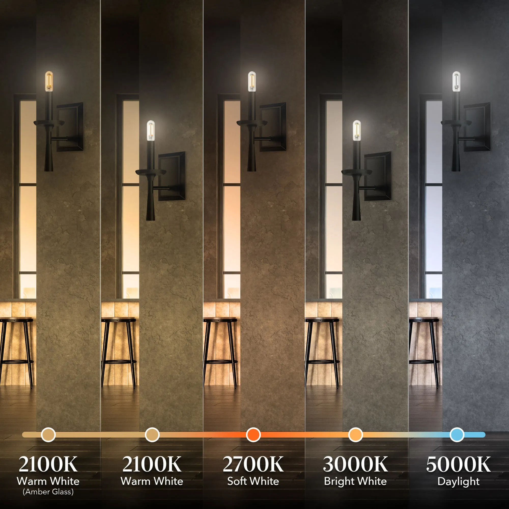 4W (40W Replacement) Warm Light (2100K) T6 Shape (E12 Base) Clear Glass Filament LED (4-Pack)