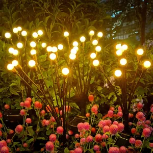 6 LED Solar Firefly Yellow Lights