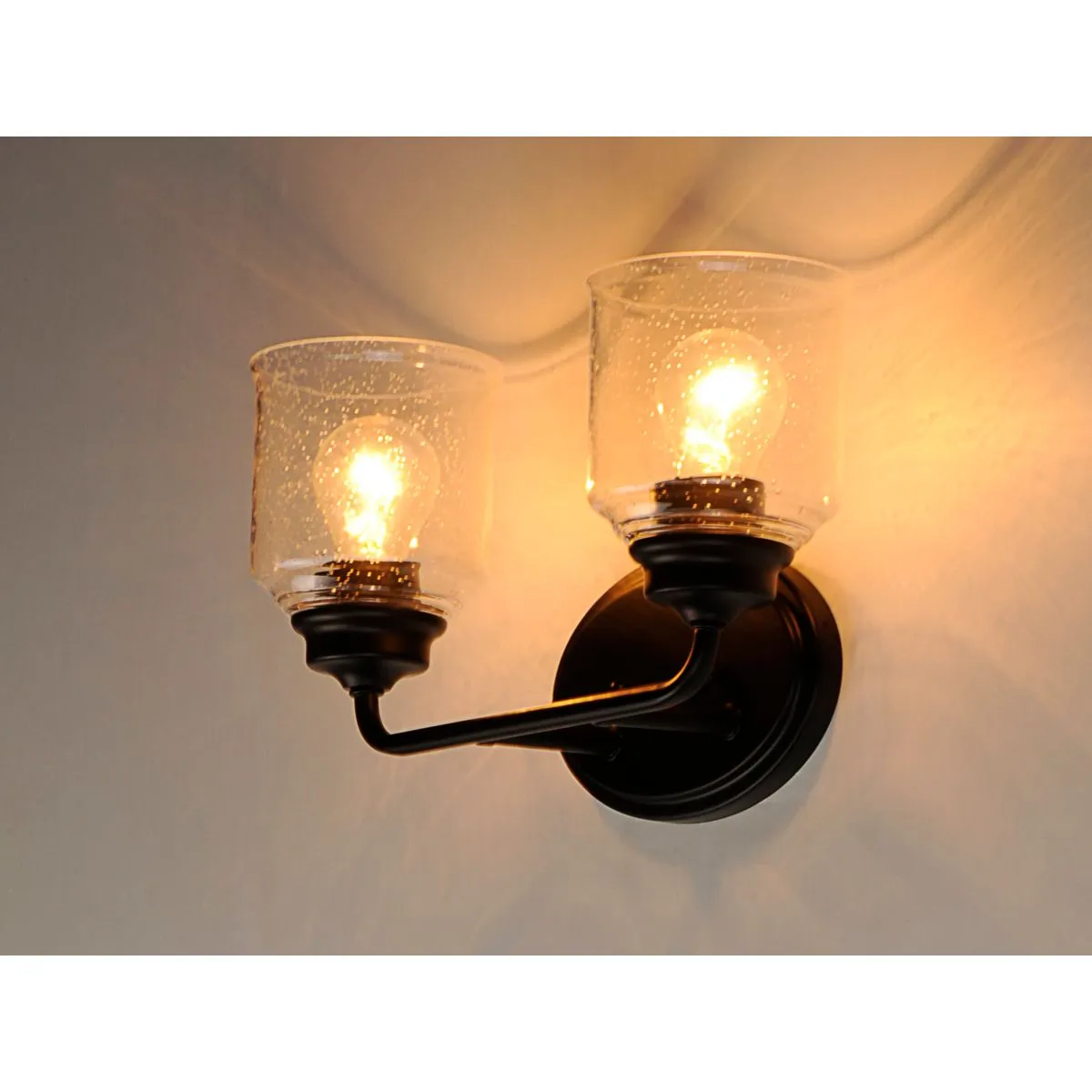 Acadia 15 in. 2 Lights Vanity Light Black Finish