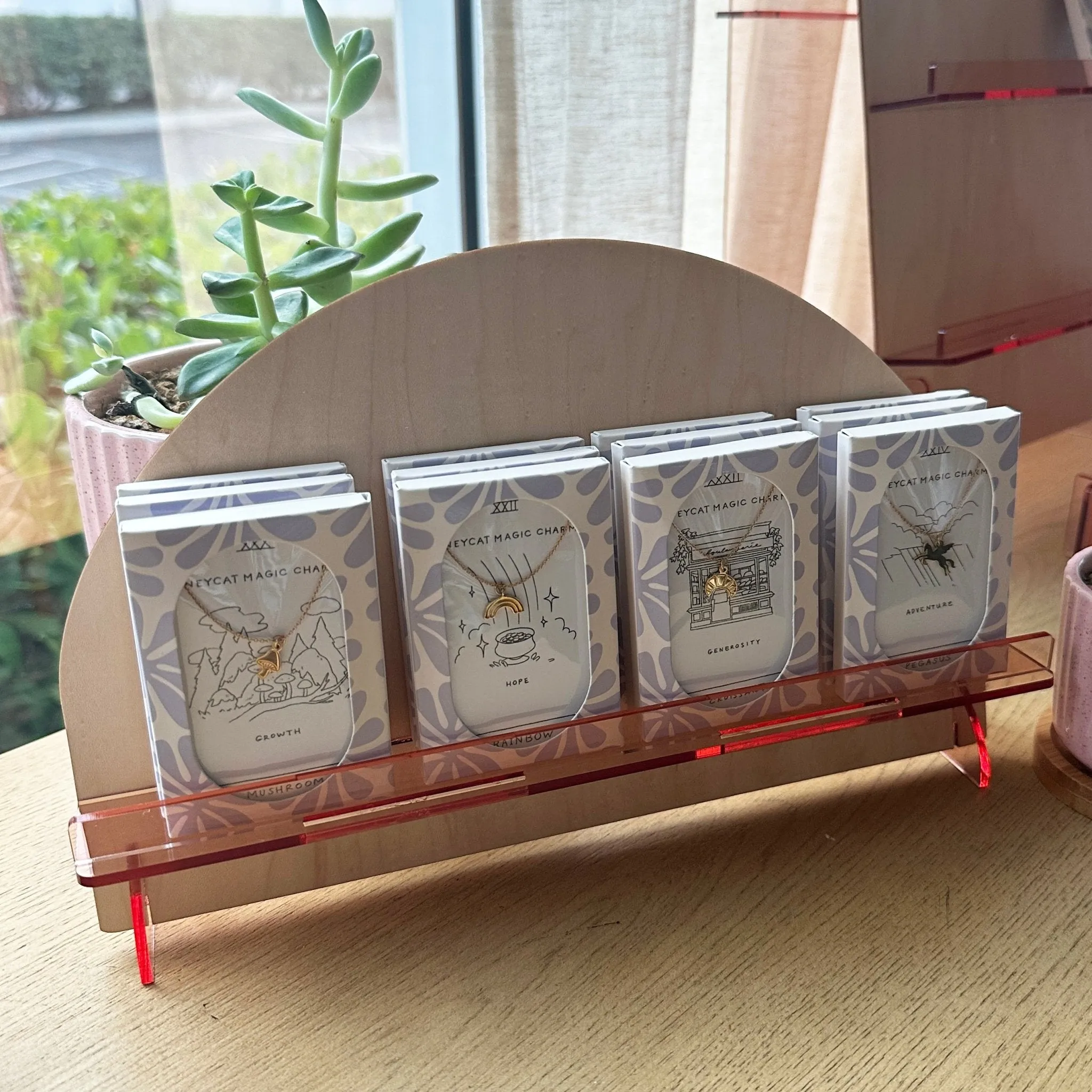 Acrylic & Wood Display Stand (1 Ledge)