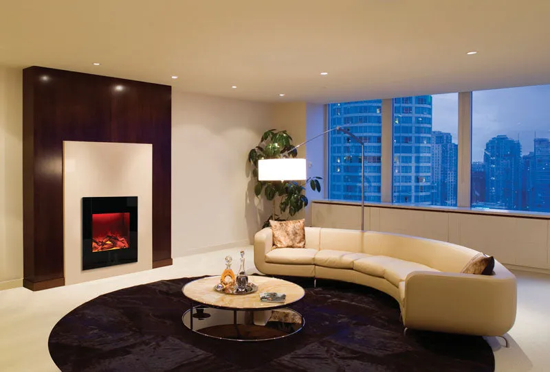 Amantii Zero Clearance Black Glass Surround Electric Fireplace