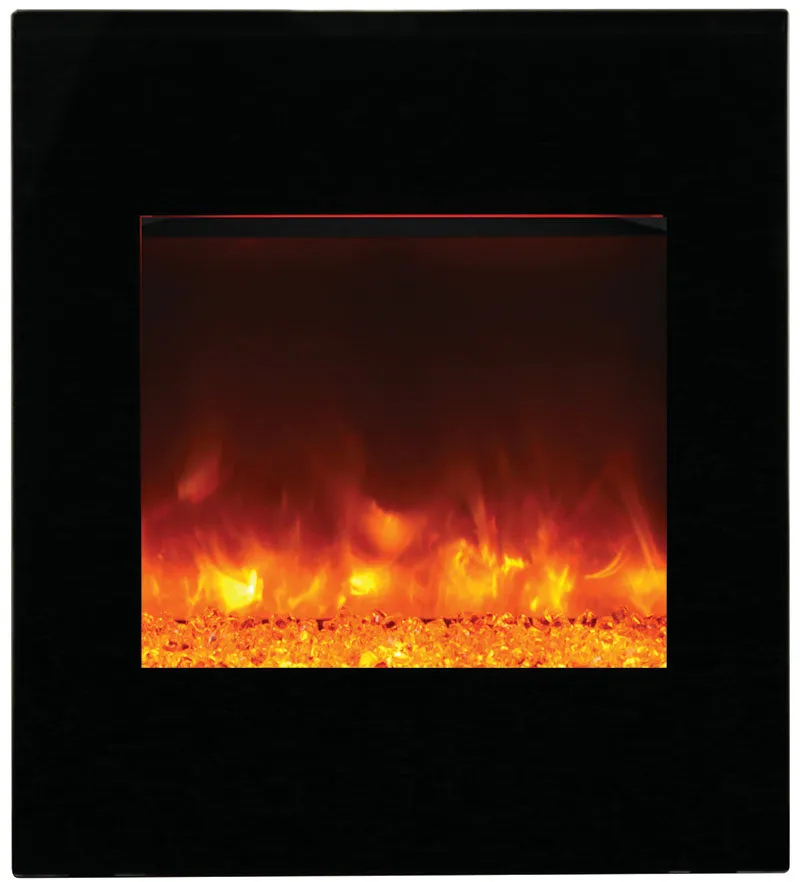 Amantii Zero Clearance Black Glass Surround Electric Fireplace