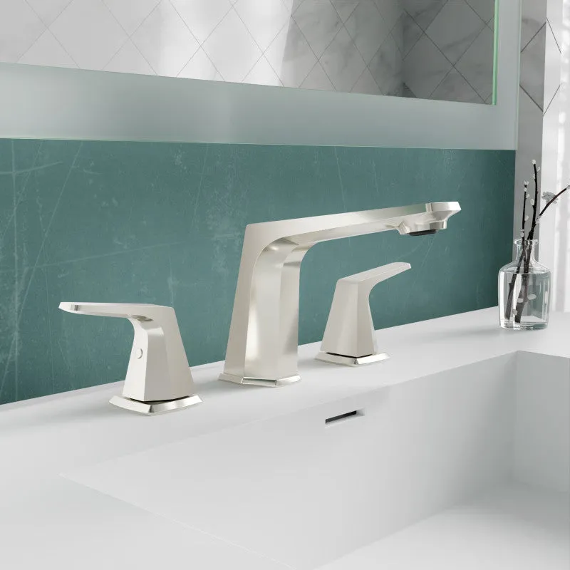 ANZZI 2-Handle 3-Hole 8 in. Widespread Bathroom Faucet With Pop-up Drain in Brushed Nickel