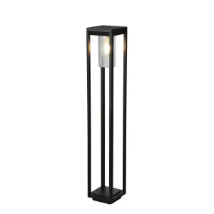 Atlanta 900mm/450mm Outdoor Post - Black Metal with Clear Diffuser