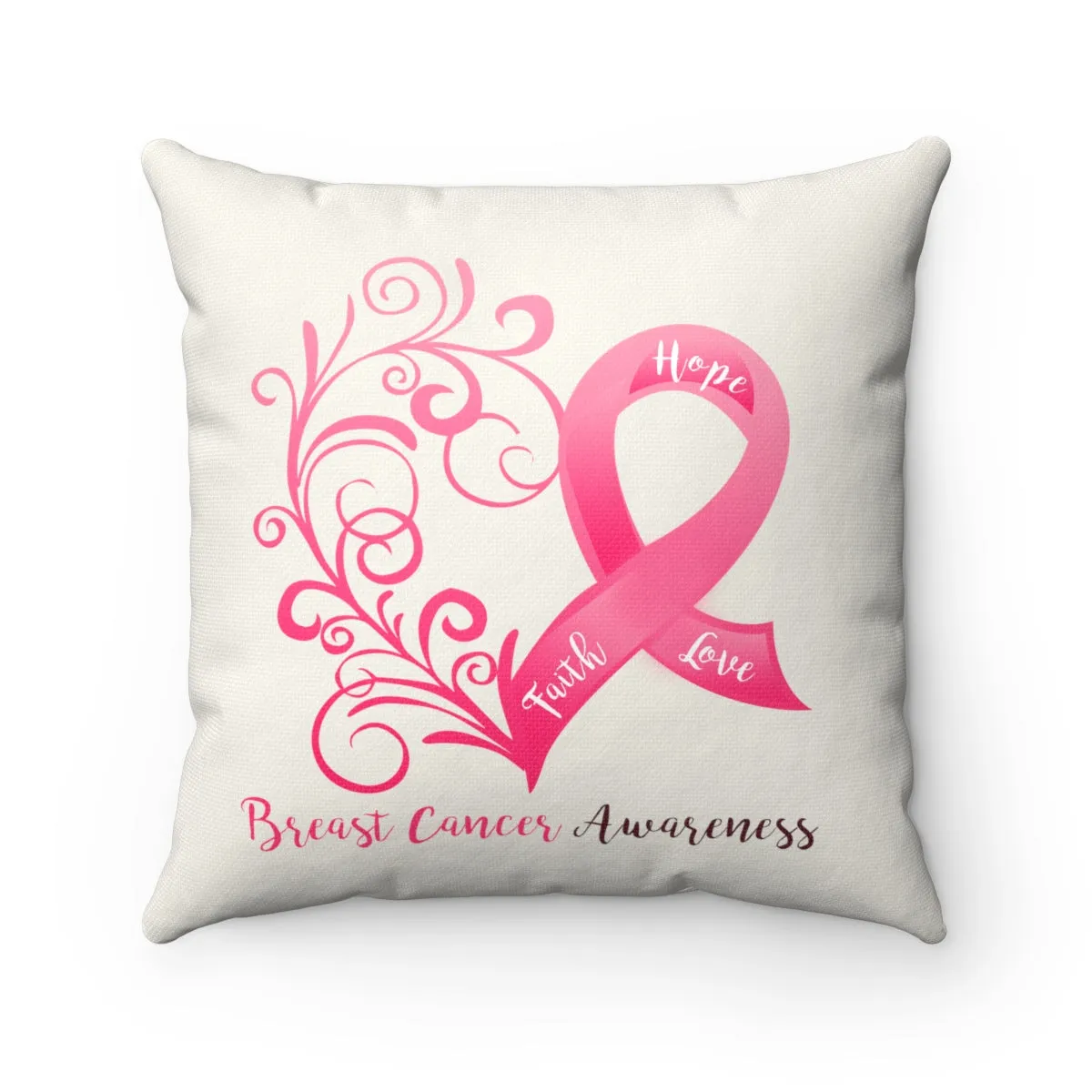 Breast Cancer Awareness "Natural" Square Pillow (20 X 20)