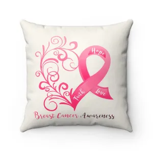 Breast Cancer Awareness "Natural" Square Pillow (20 X 20)