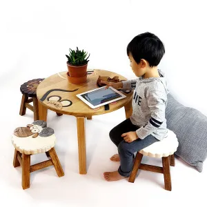 Children's furniture Mix Animal Table   4 stools Set
