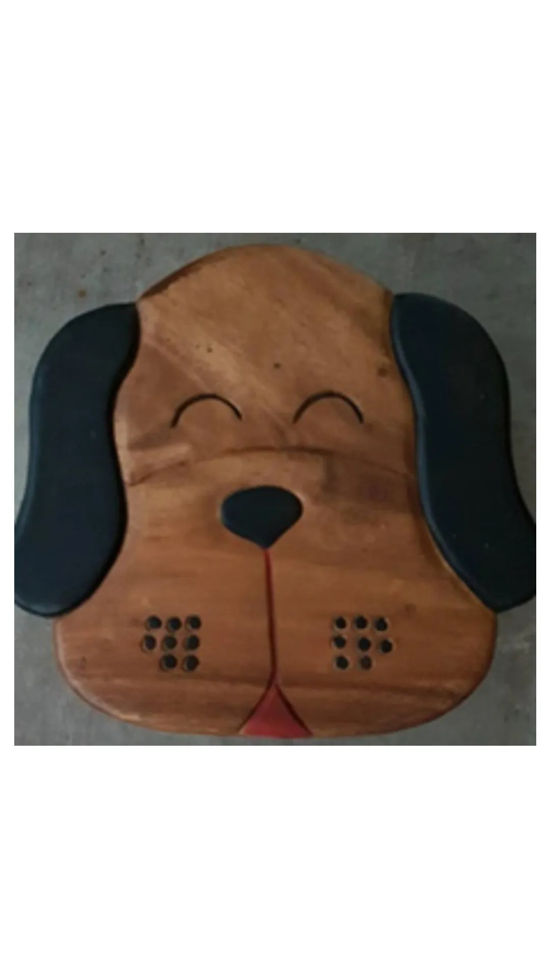 Children's Wooden Stool Puppy Dog Themed Chair Toddlers Step sitting Stool