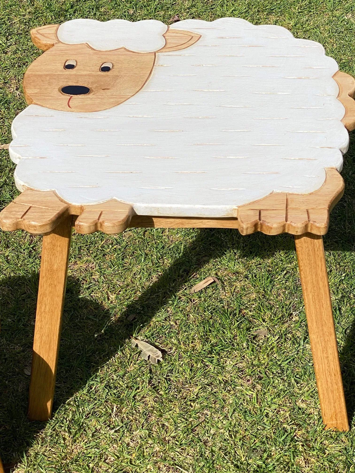 Children’s wooden table and chair stools set Shaun the Sheep theme