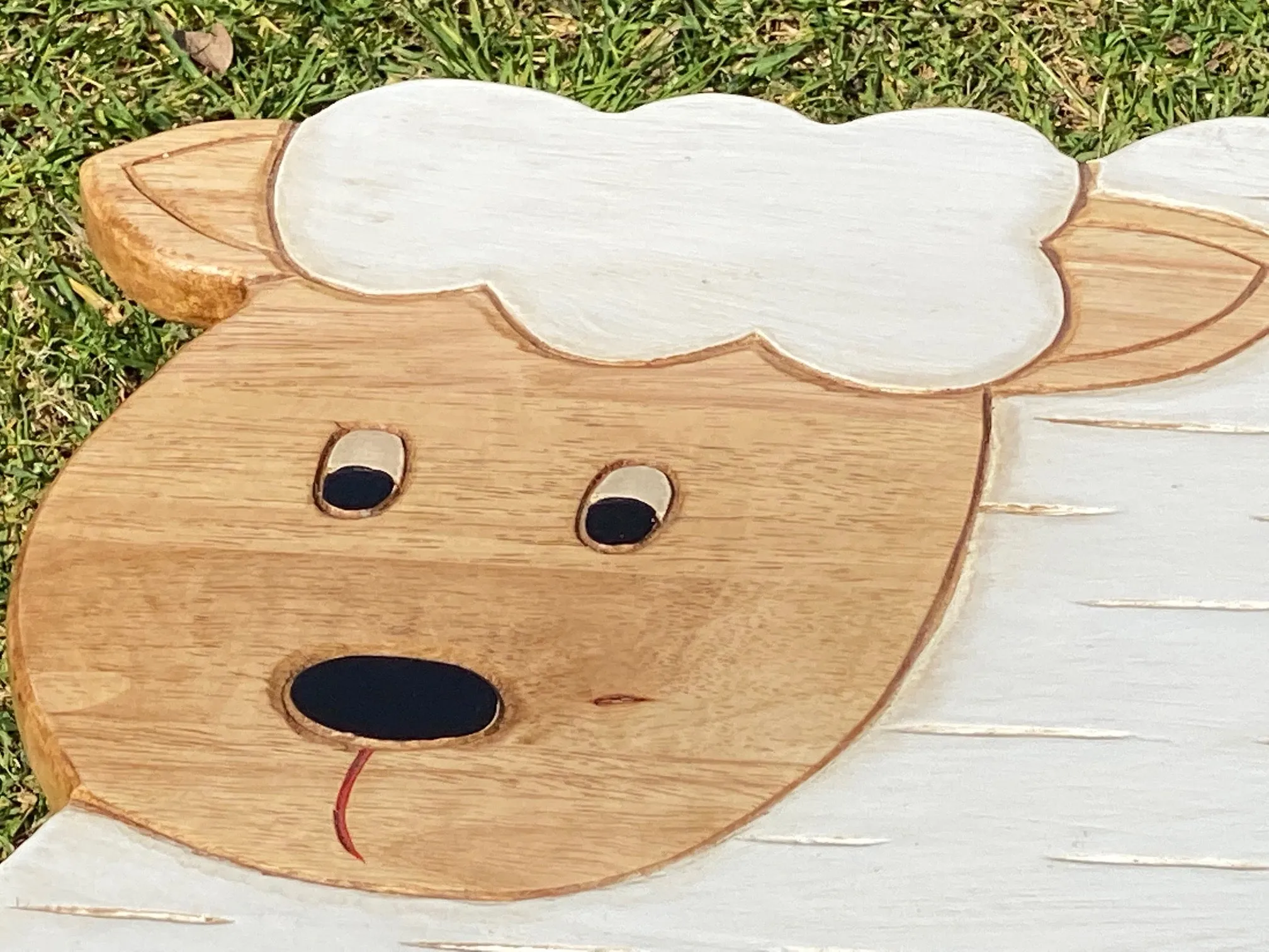 Children’s wooden table and chair stools set Shaun the Sheep theme