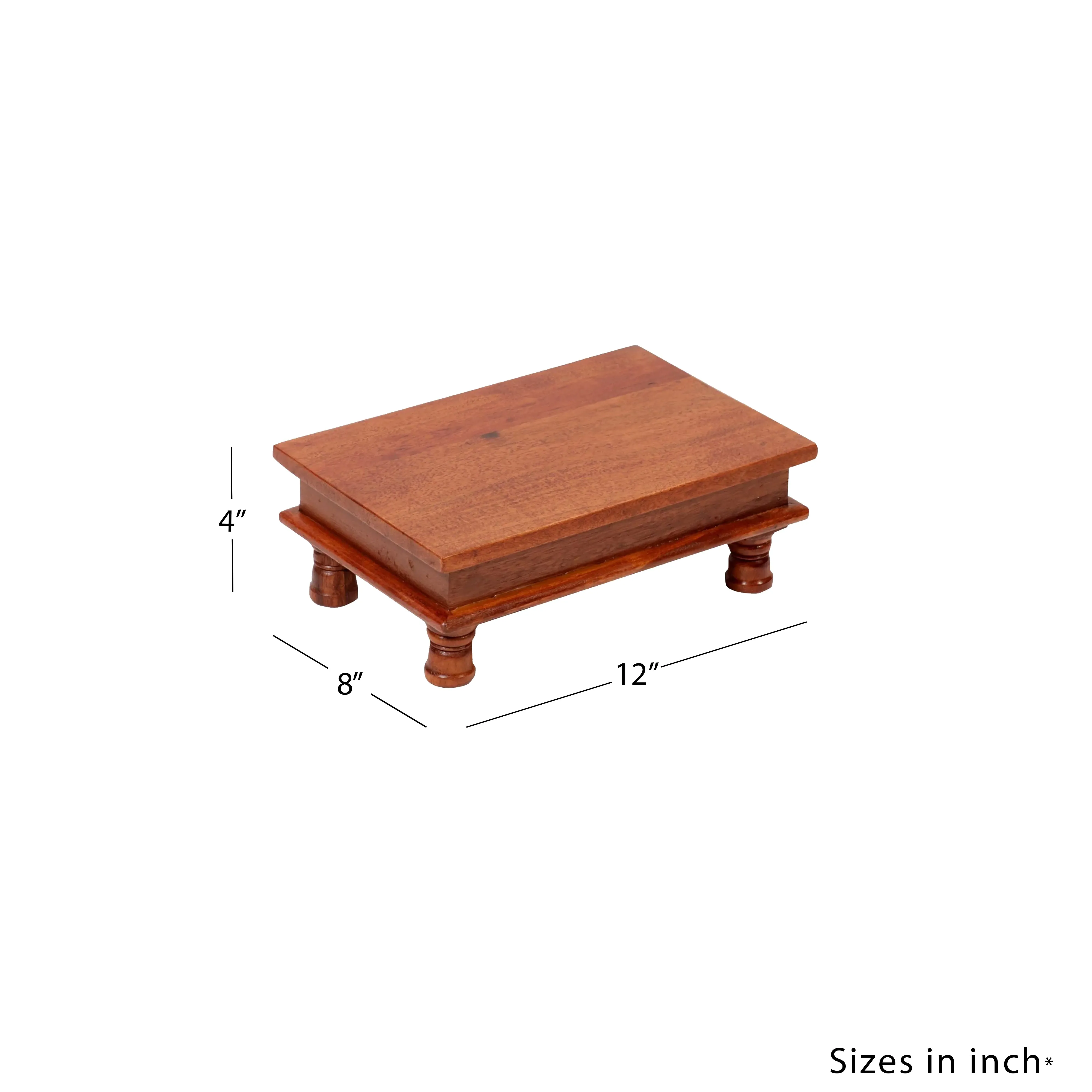 Compact Vintage Handmade Wooden Bajot
