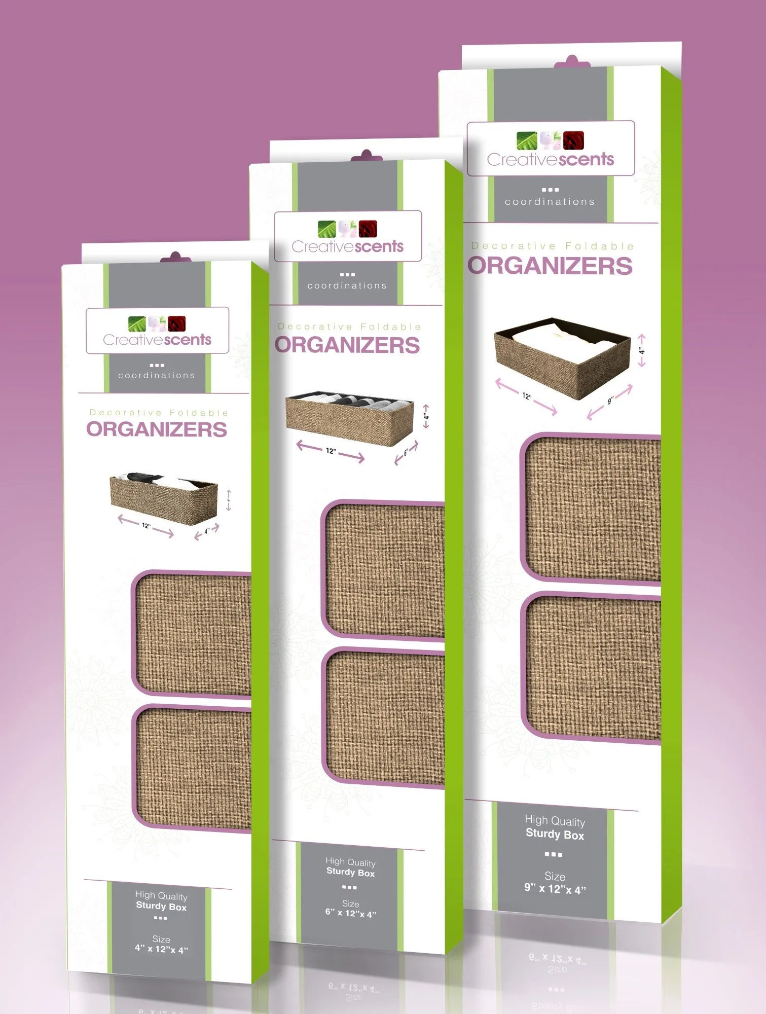 Decorative Foldable organizers, Sand Dunes - 9" x 12" x 4" h  (Wholesale)