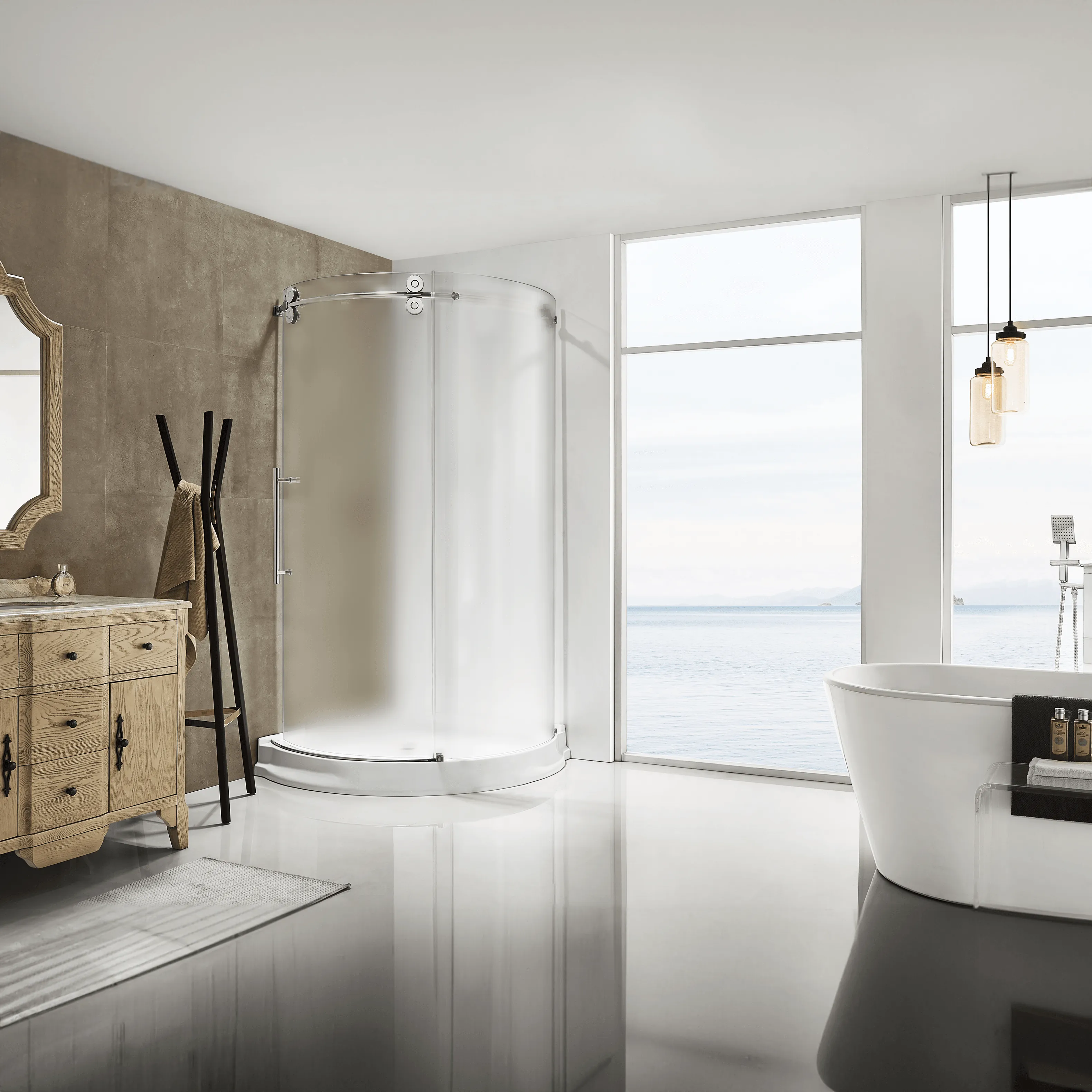 Dreamwerks 40"W x 79"H Frameless Shower Door Enclosure in Chrome Finish - Clear or Frosted Glass