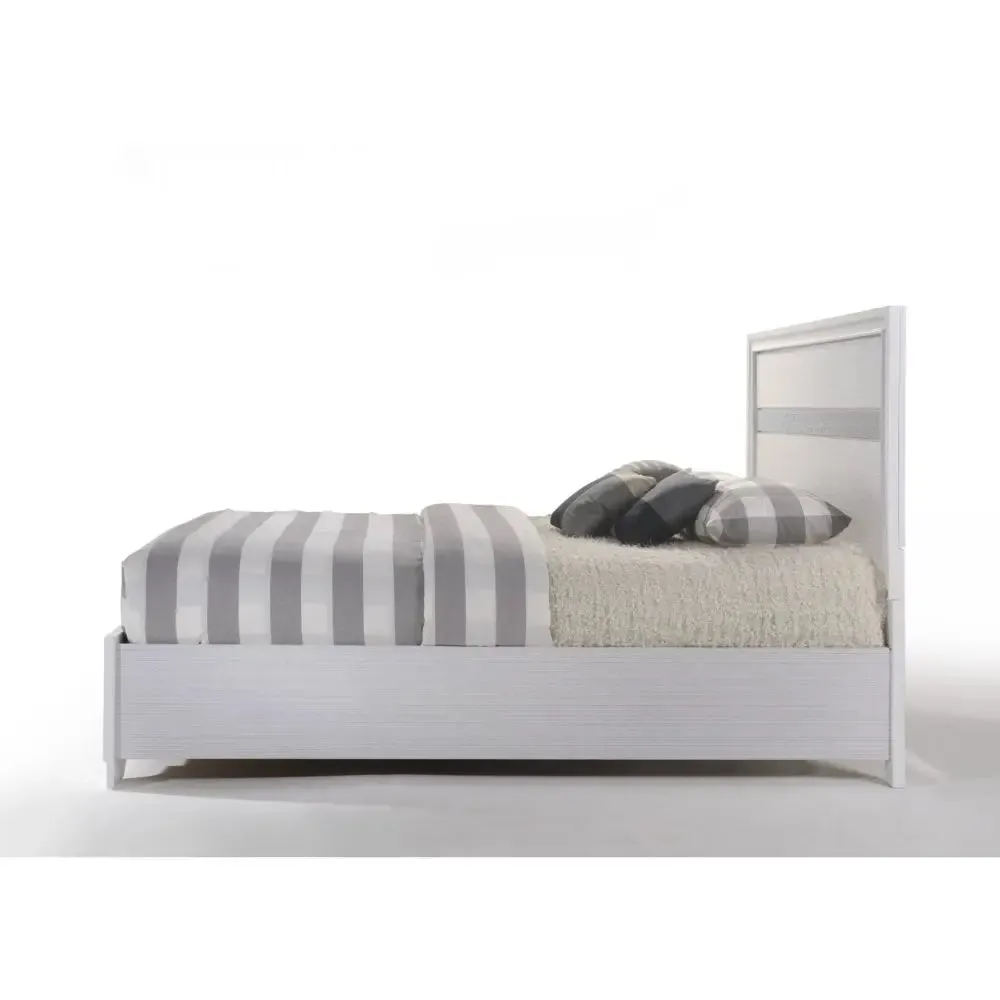 Easton Queen Bed w/Drawer, White