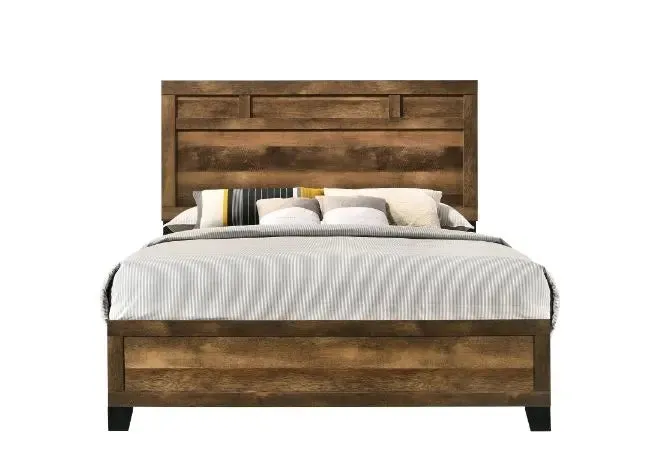 Ezekiel Queen Bed, Rustic Oak Finish