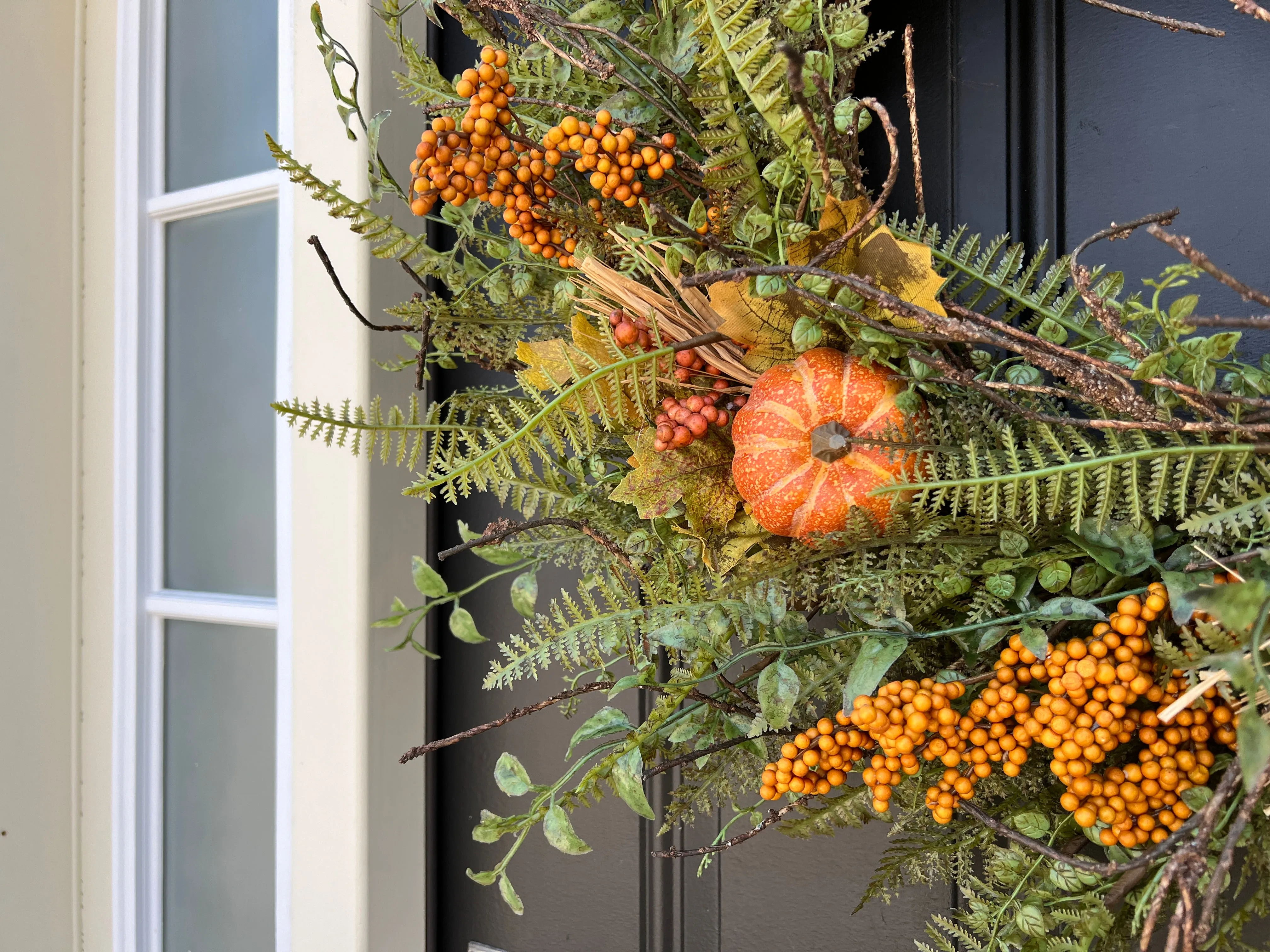 Fall Fern Wreath with Fall Gatherings