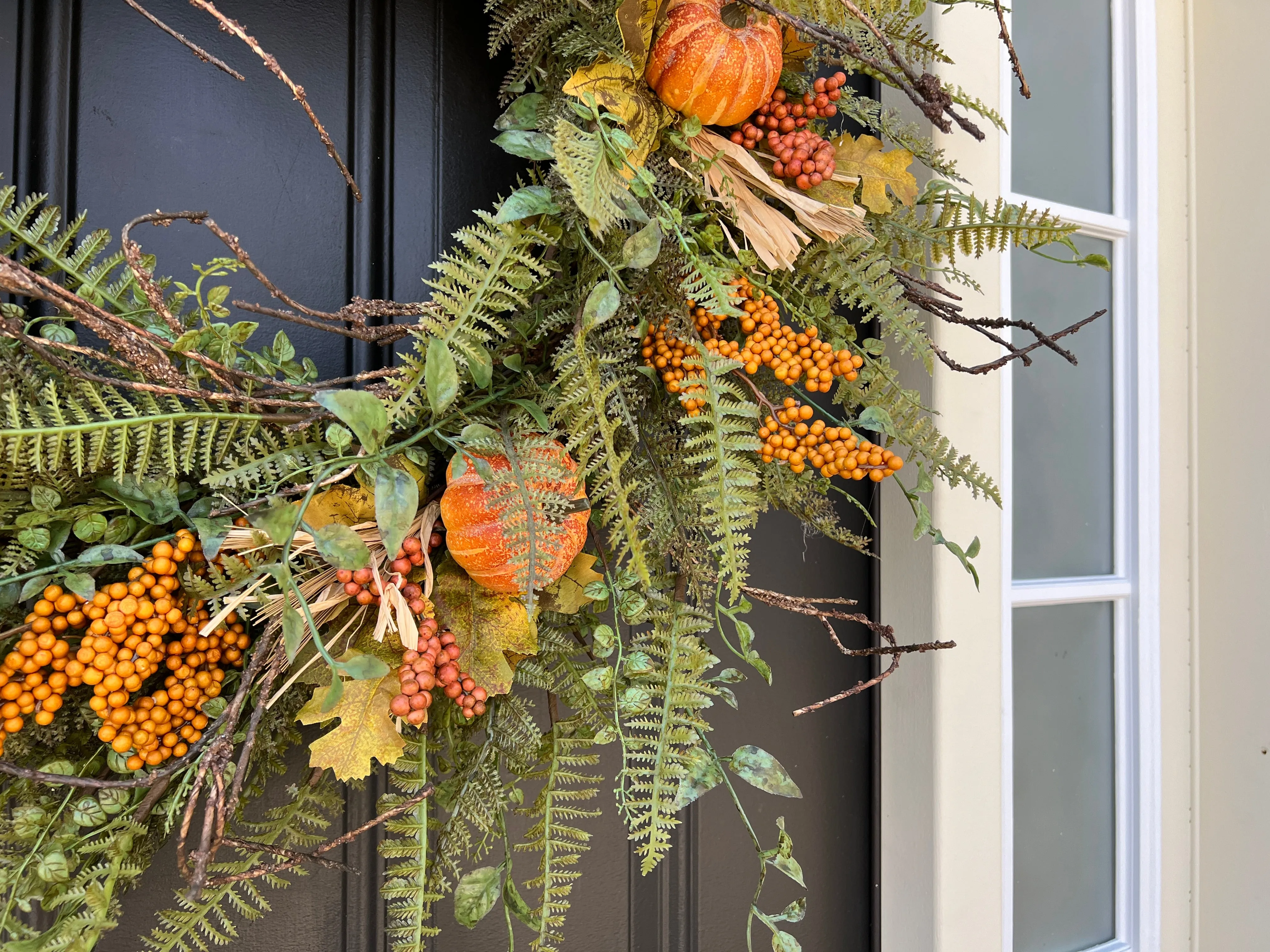 Fall Fern Wreath with Fall Gatherings