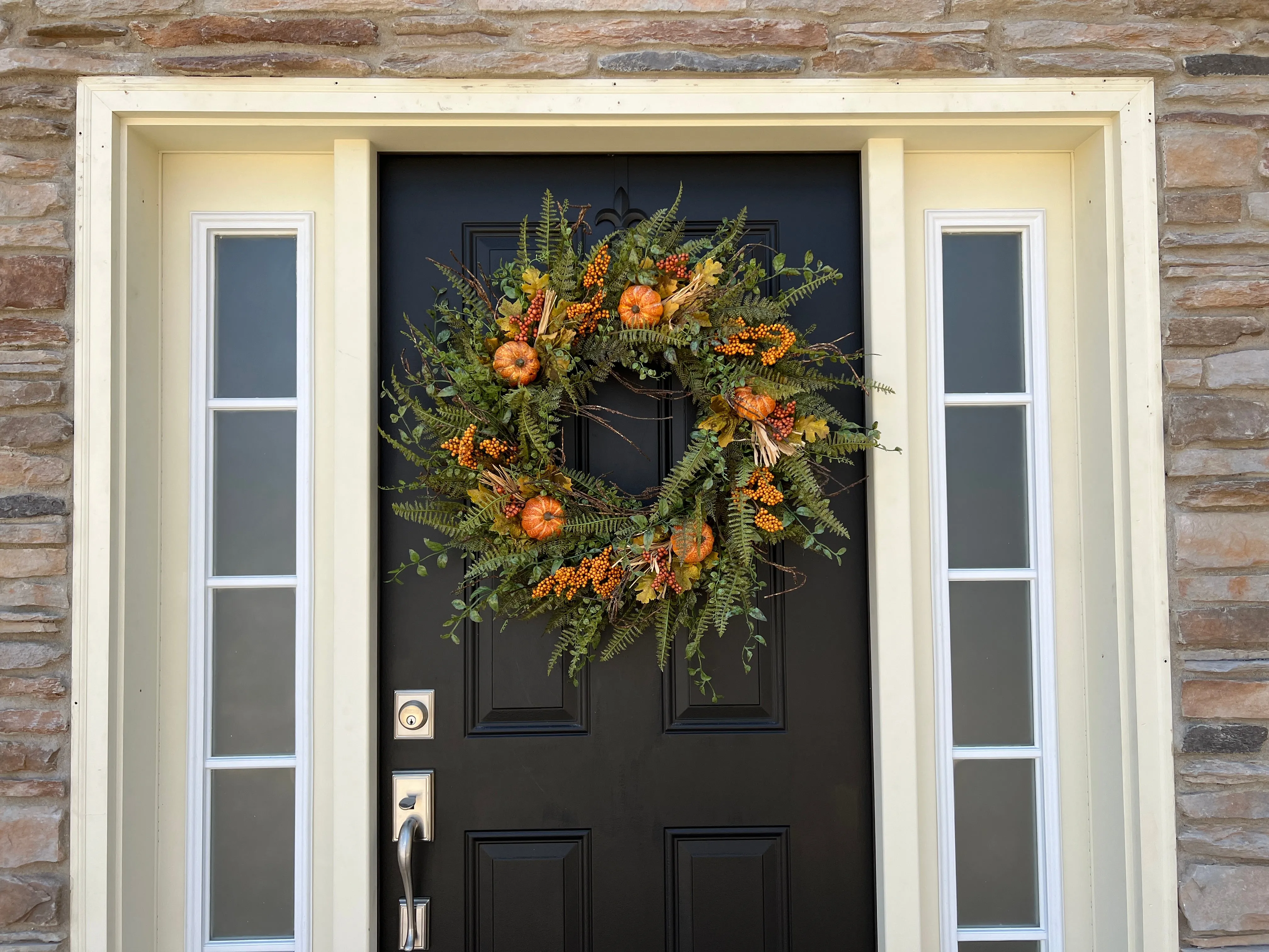 Fall Fern Wreath with Fall Gatherings