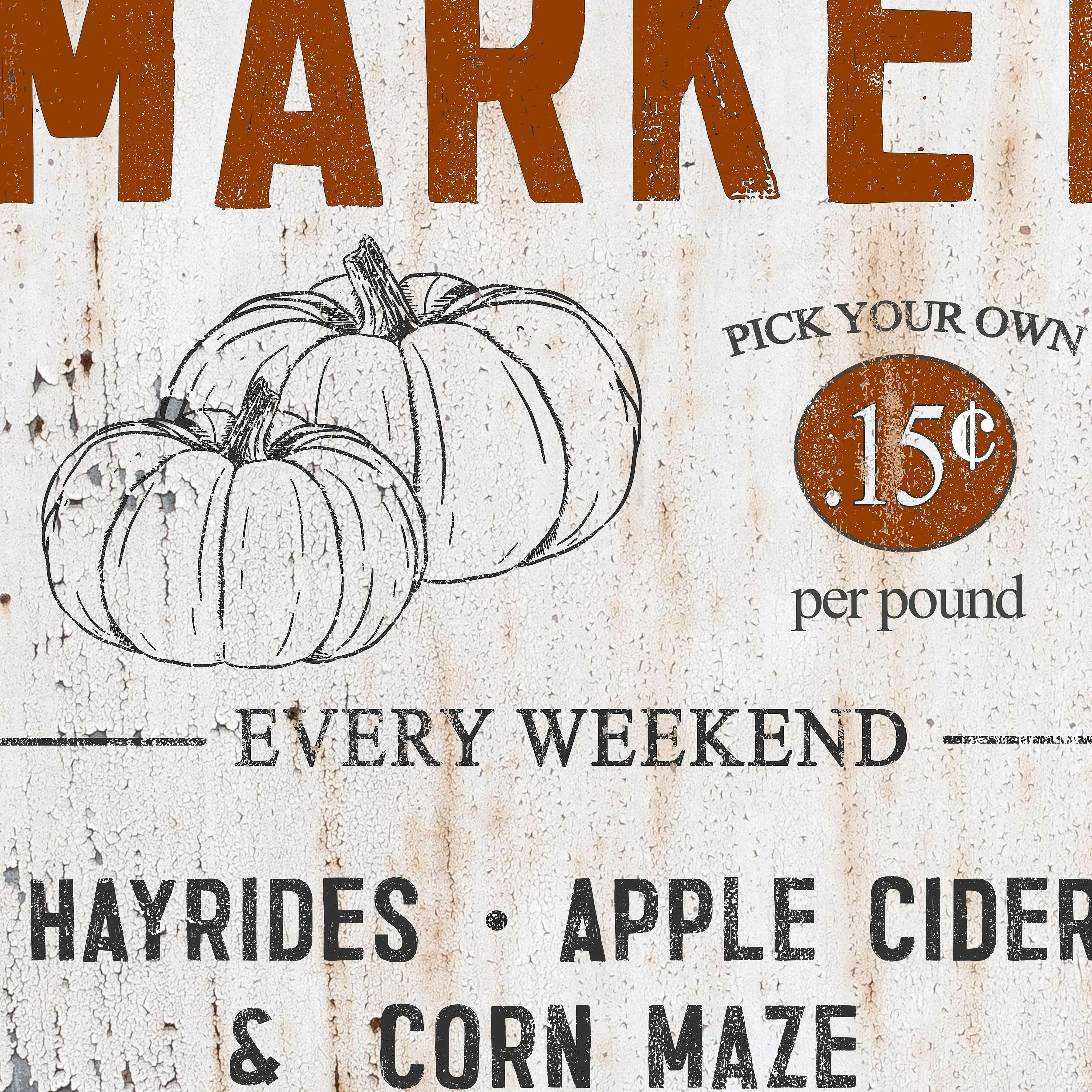 Fall Season Aesthetic Farmhouse Market Poster - Warm Cozy Western Fall Wall Art