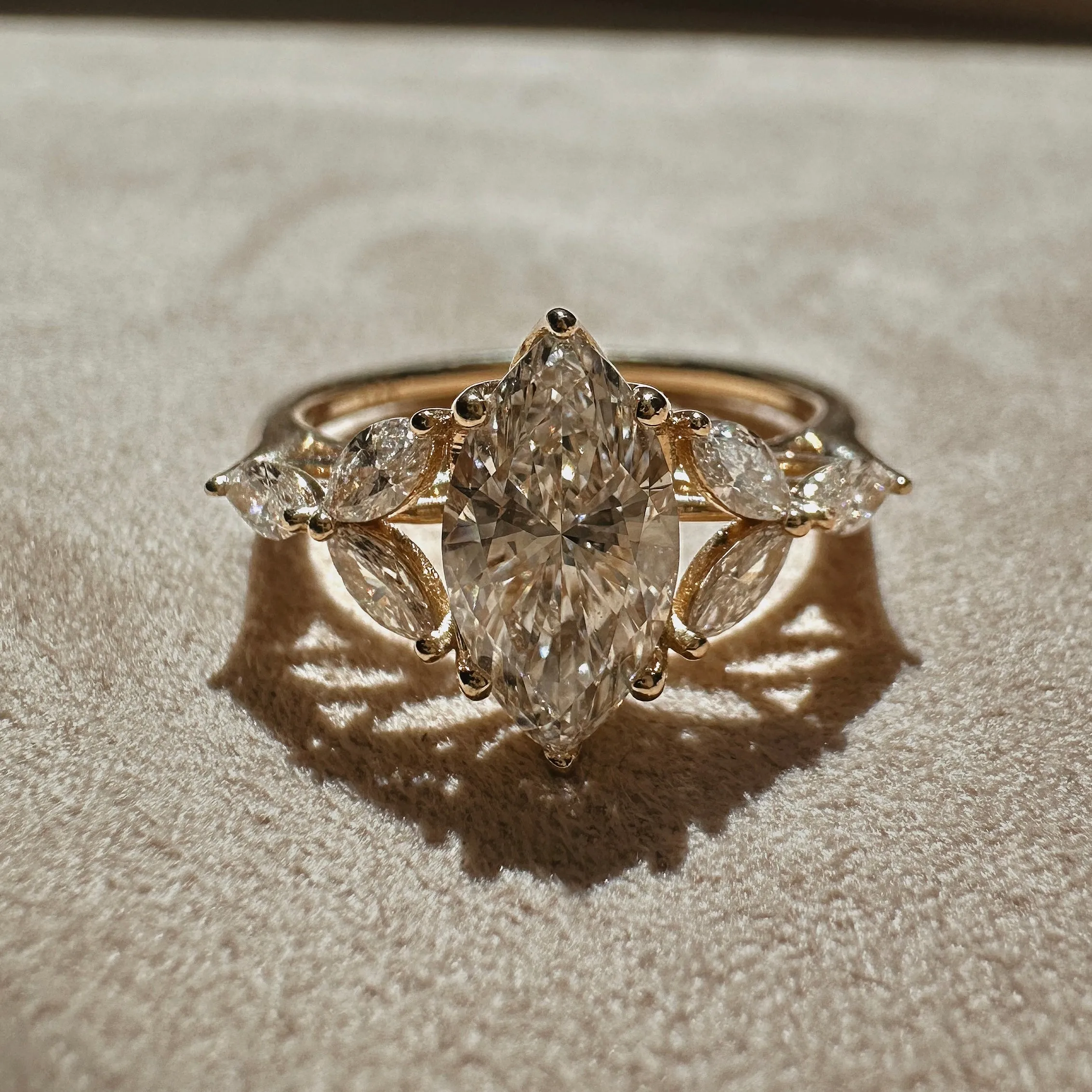 Fleur Marquise Side Stone Ring