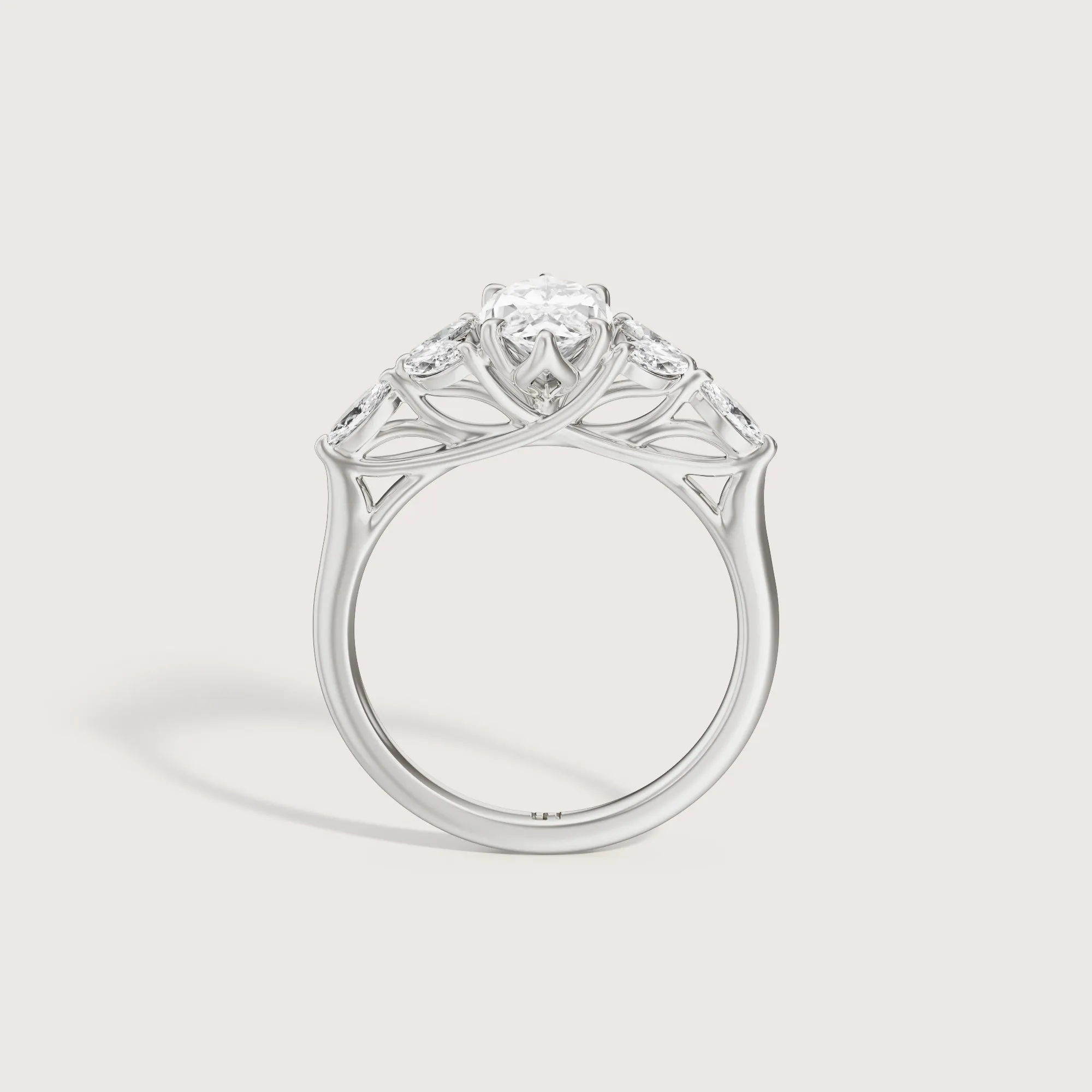 Fleur Marquise Side Stone Ring