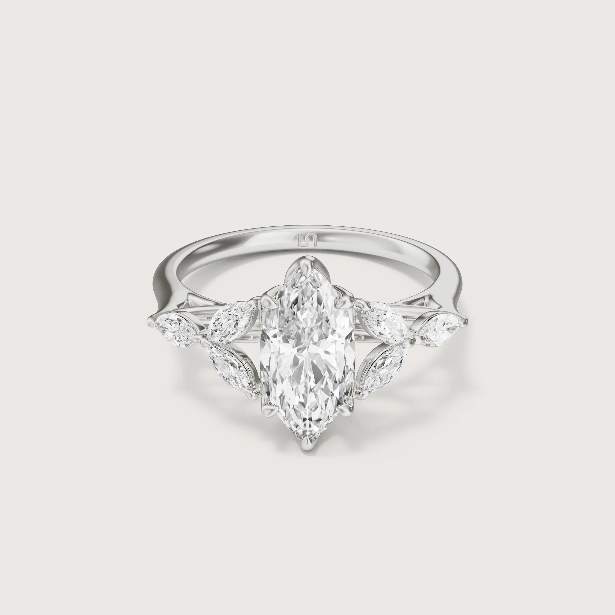Fleur Marquise Side Stone Ring