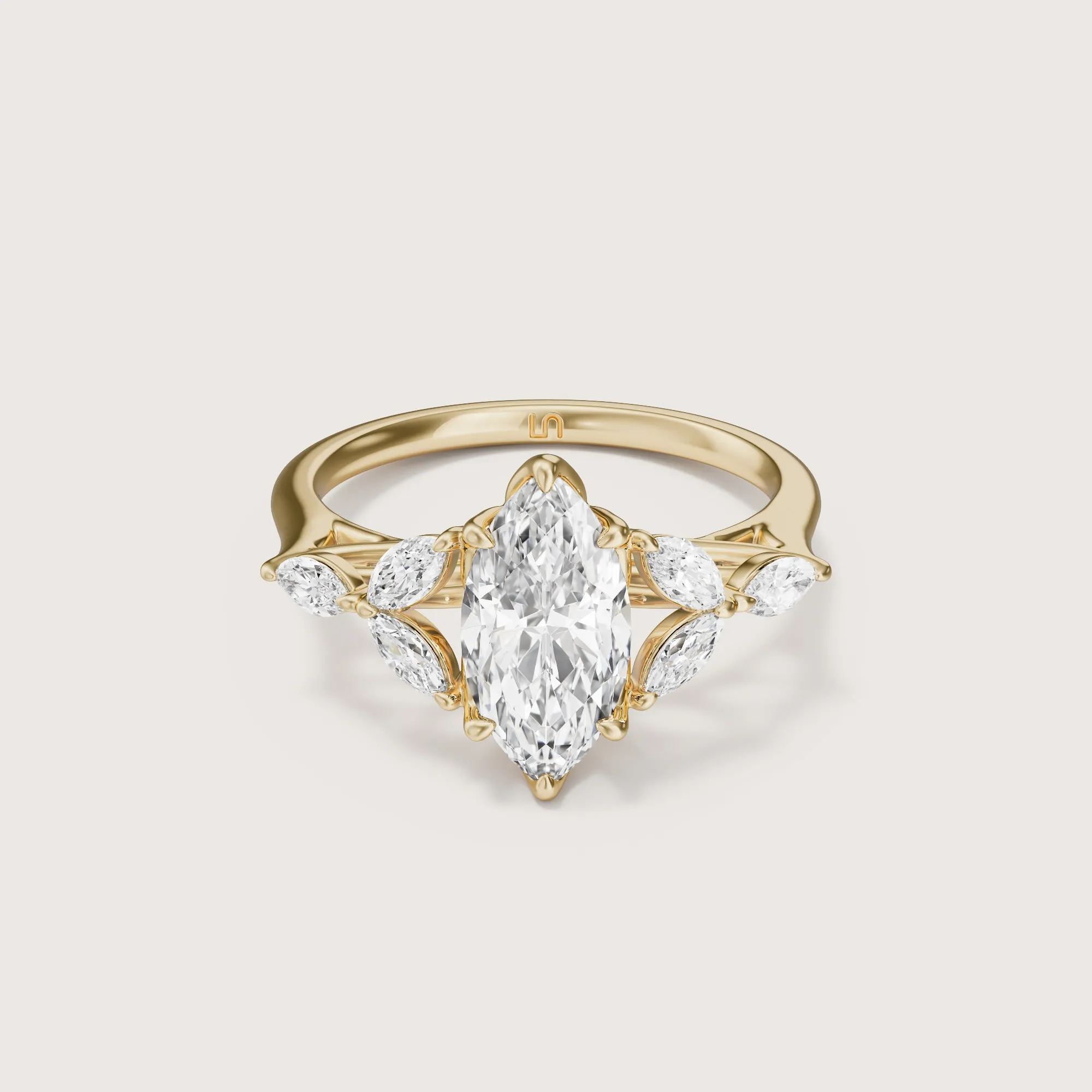Fleur Marquise Side Stone Ring