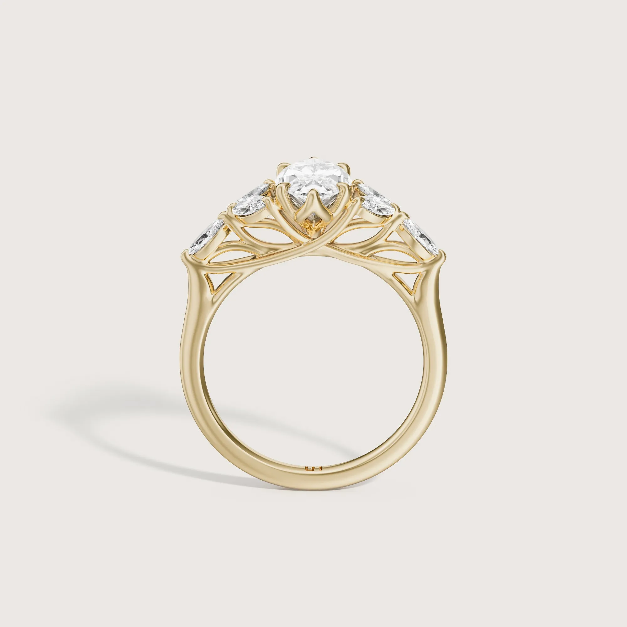 Fleur Marquise Side Stone Ring