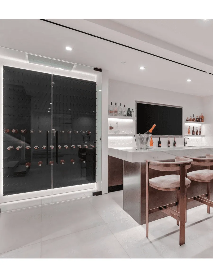Fusion Wine Wall (Cork Forward) - Black Acrylic (4 Foot)
