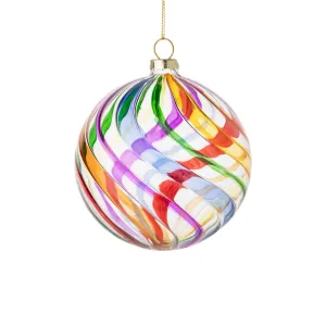 Handpainted Rainbow Swirl Ornament