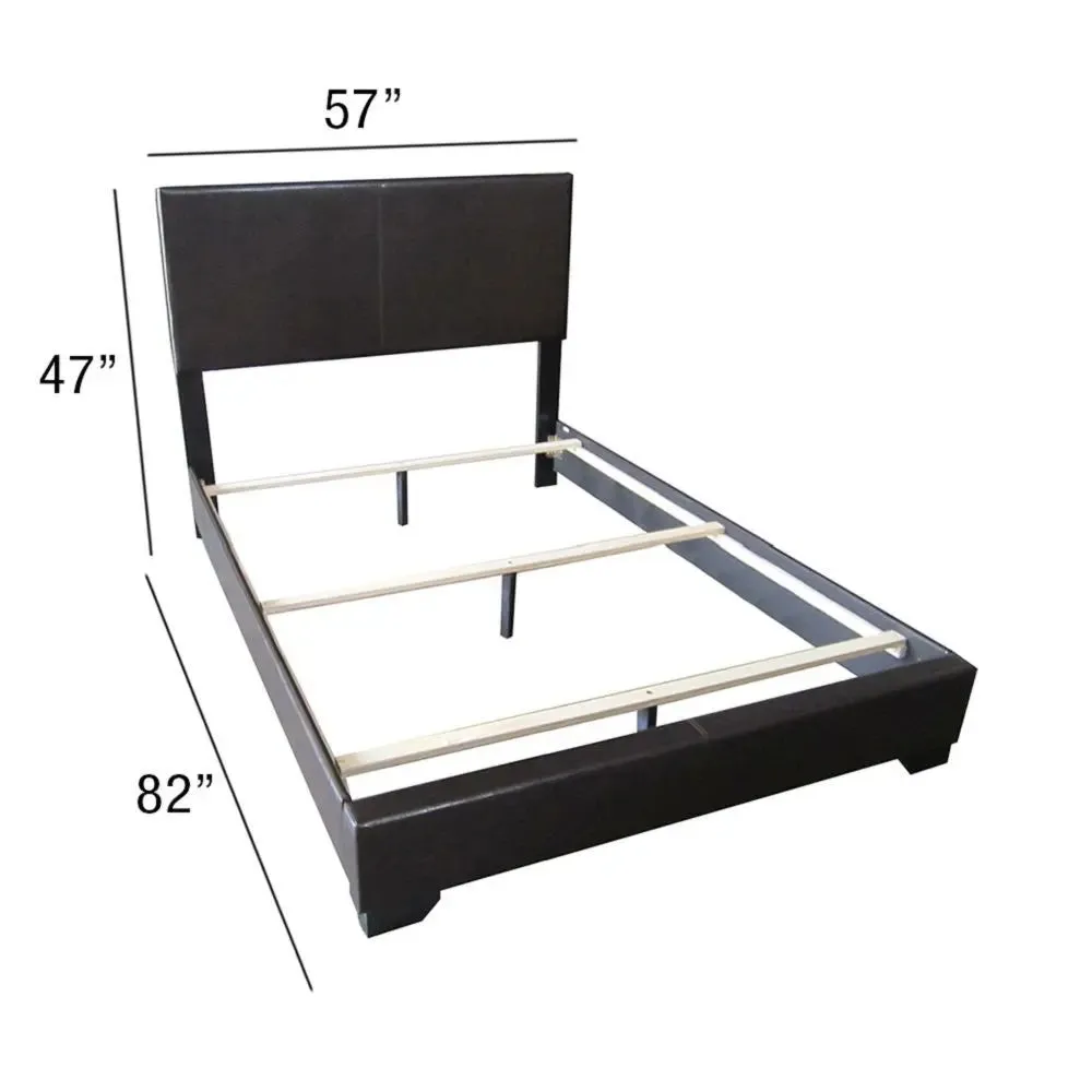 Ivana Full Bed, Black Faux Leather
