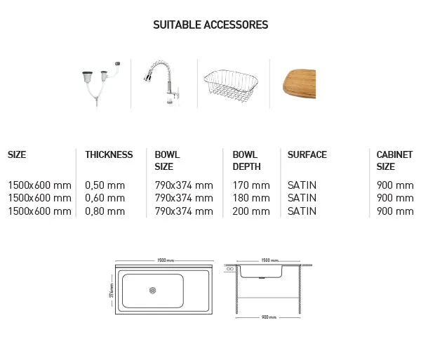 K010 MAY SERIES SINGLE BOWL KITCHEN SINK