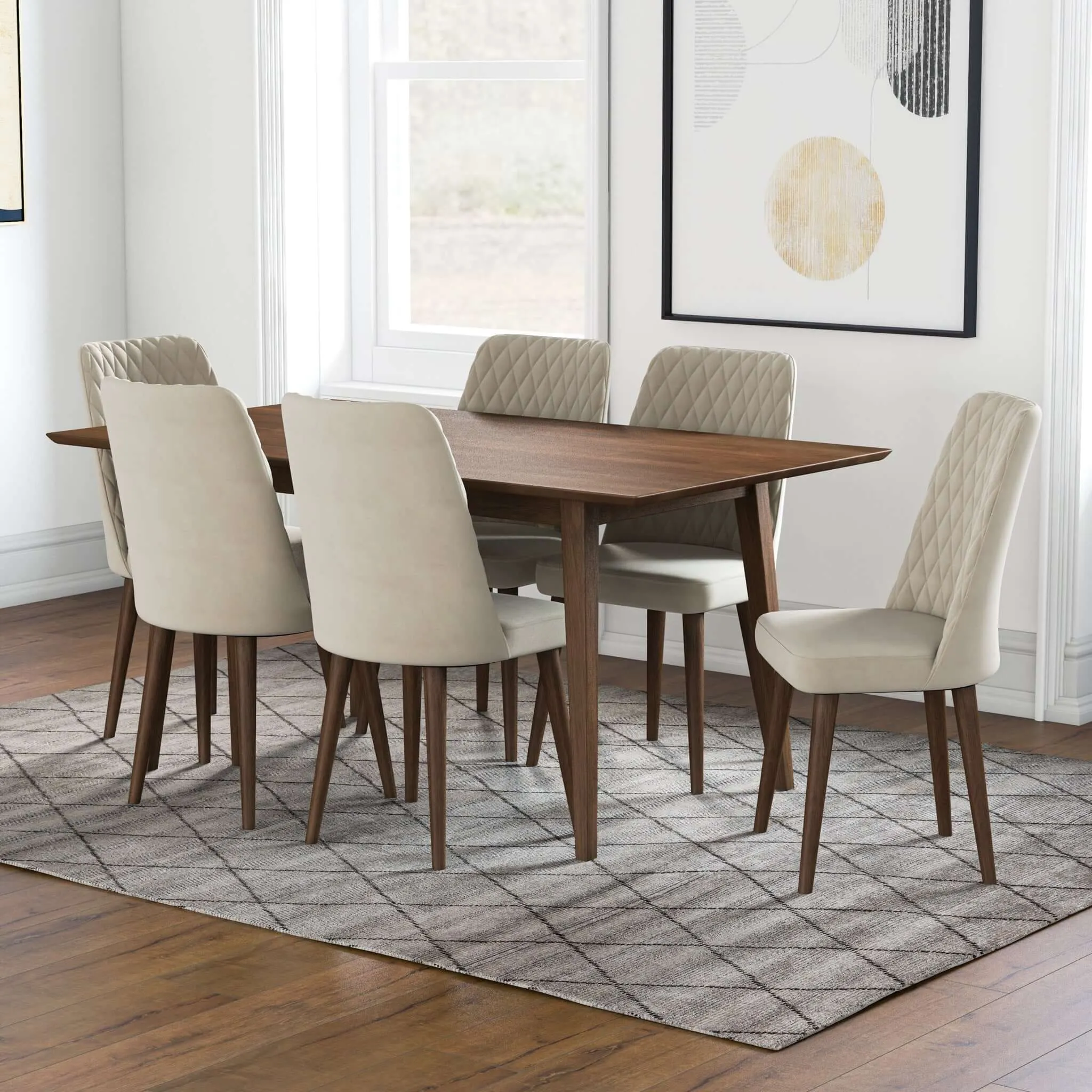 Katie Mid-Century Modern Velvet Dining Chair (Set of 2) Navy Blue