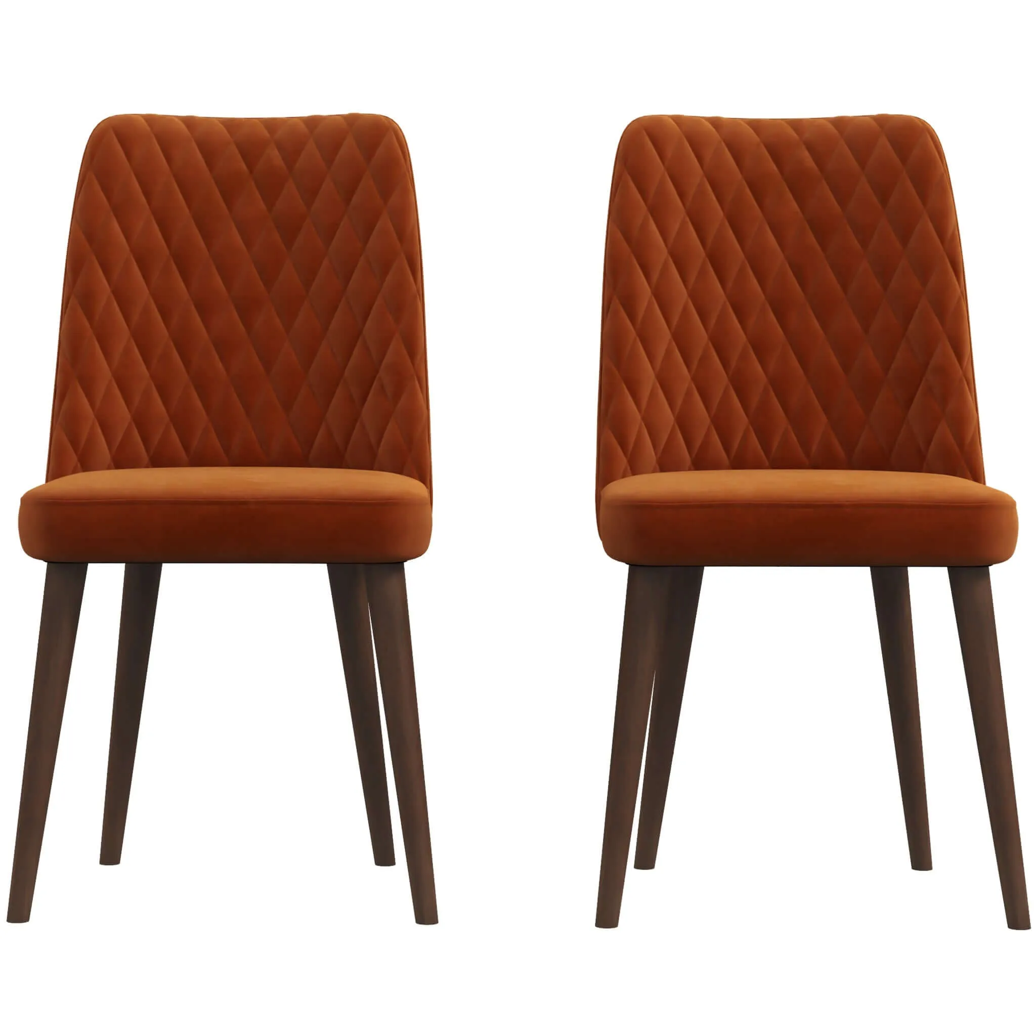 Katie Mid-Century Modern Velvet Dining Chair (Set of 2) Navy Blue