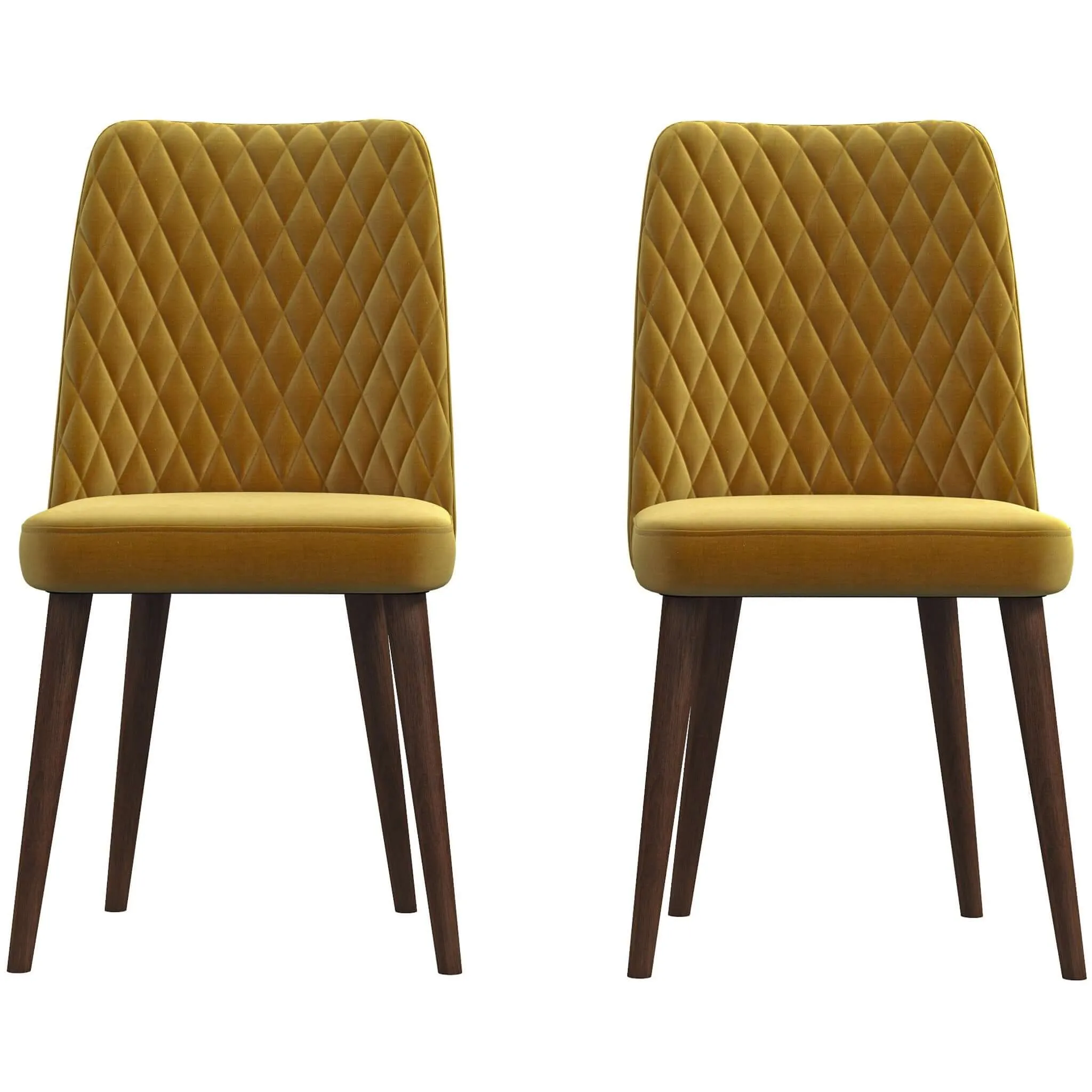 Katie Mid-Century Modern Velvet Dining Chair (Set of 2) Navy Blue