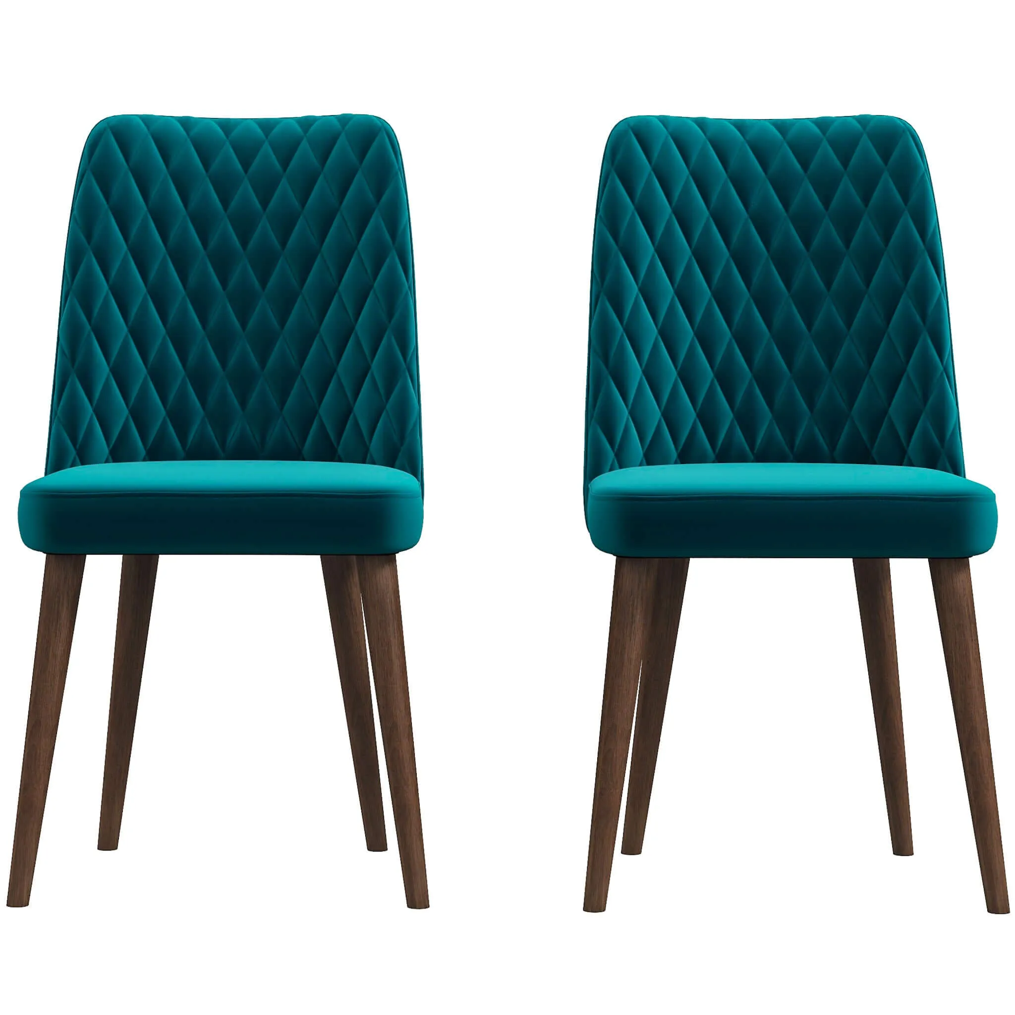 Katie Mid-Century Modern Velvet Dining Chair (Set of 2) Navy Blue