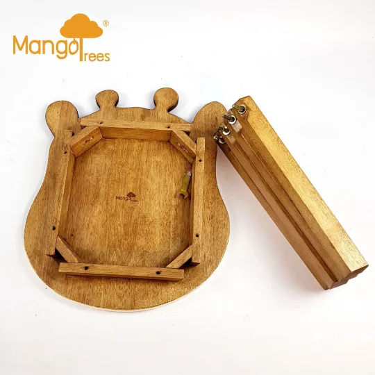 Kids Wooden LION Table   2 animal stools complete set -hand carved Timber Children Furniture.