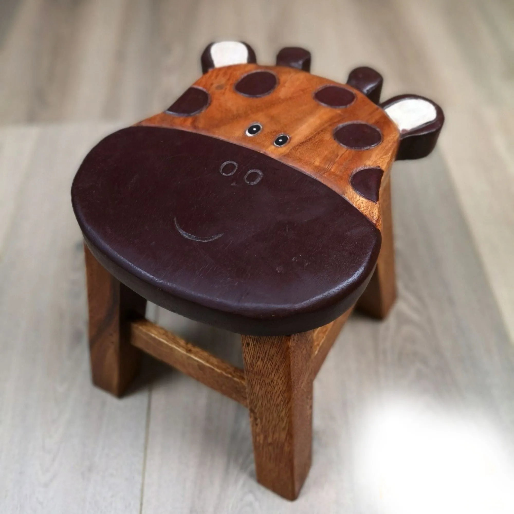 Kids Wooden LION Table   2 animal stools complete set -hand carved Timber Children Furniture.