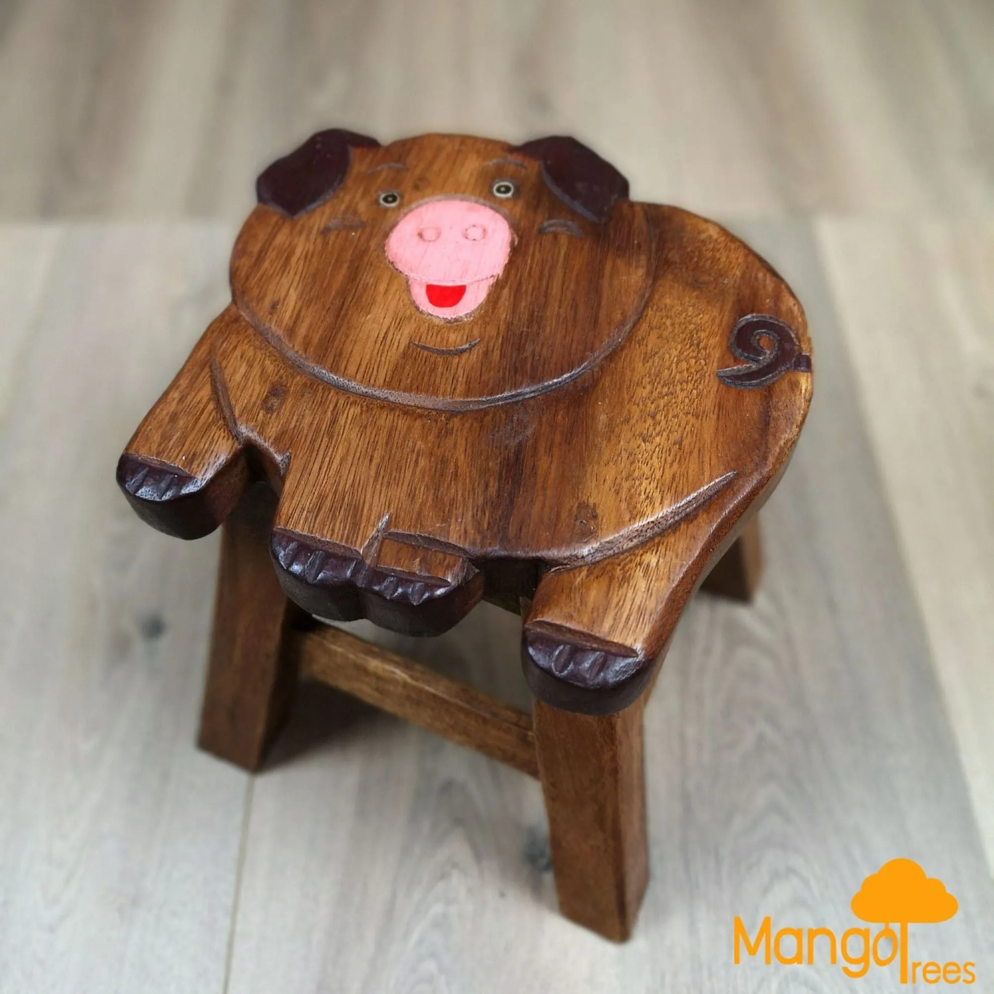 Kids Wooden LION Table   2 animal stools complete set -hand carved Timber Children Furniture.