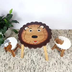 Kids Wooden Table   2 Stools  Set Children's Furniture