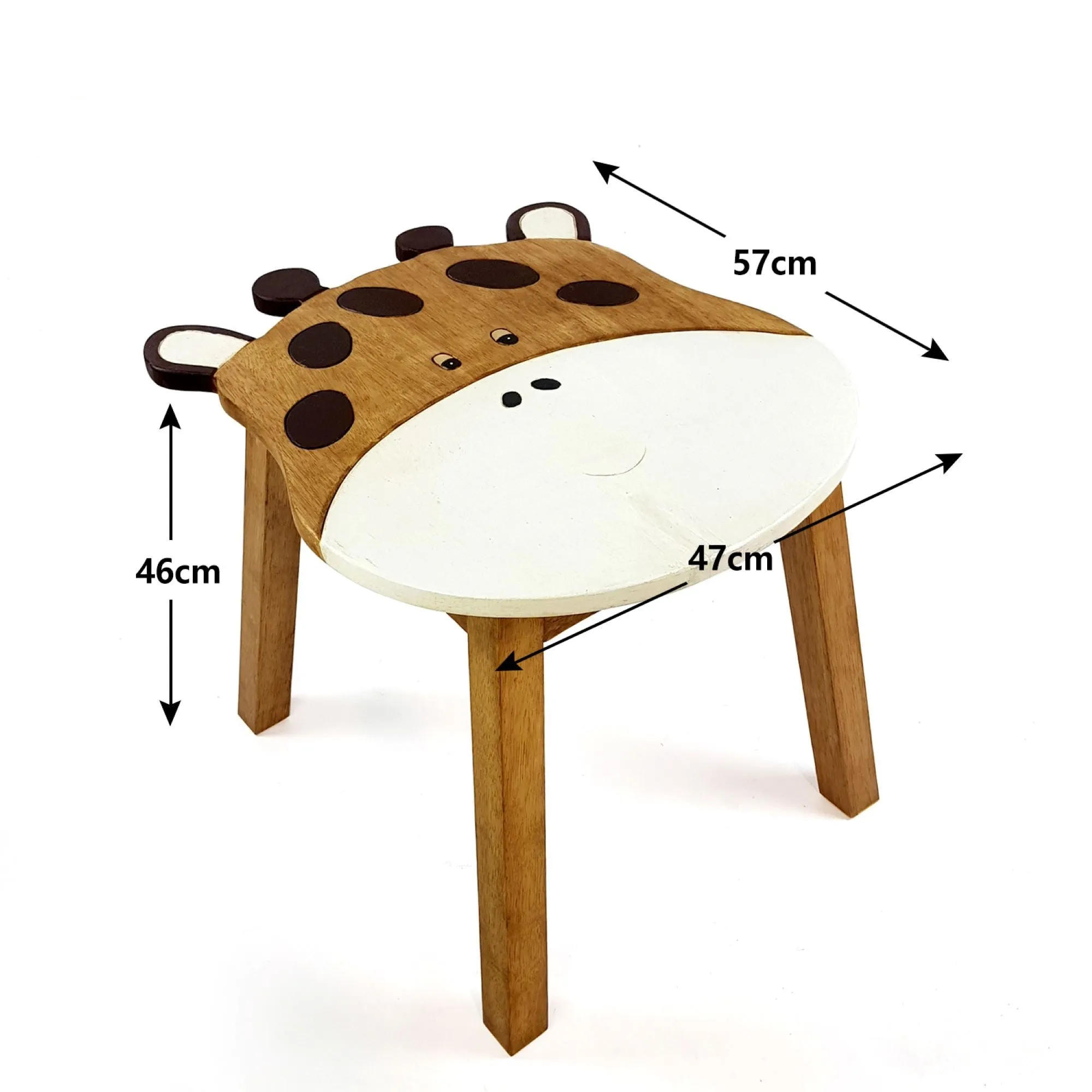Kids Wooden Table   2 stools Set Giraffe & Sheep themed- hand carved Timber Children Furniture
