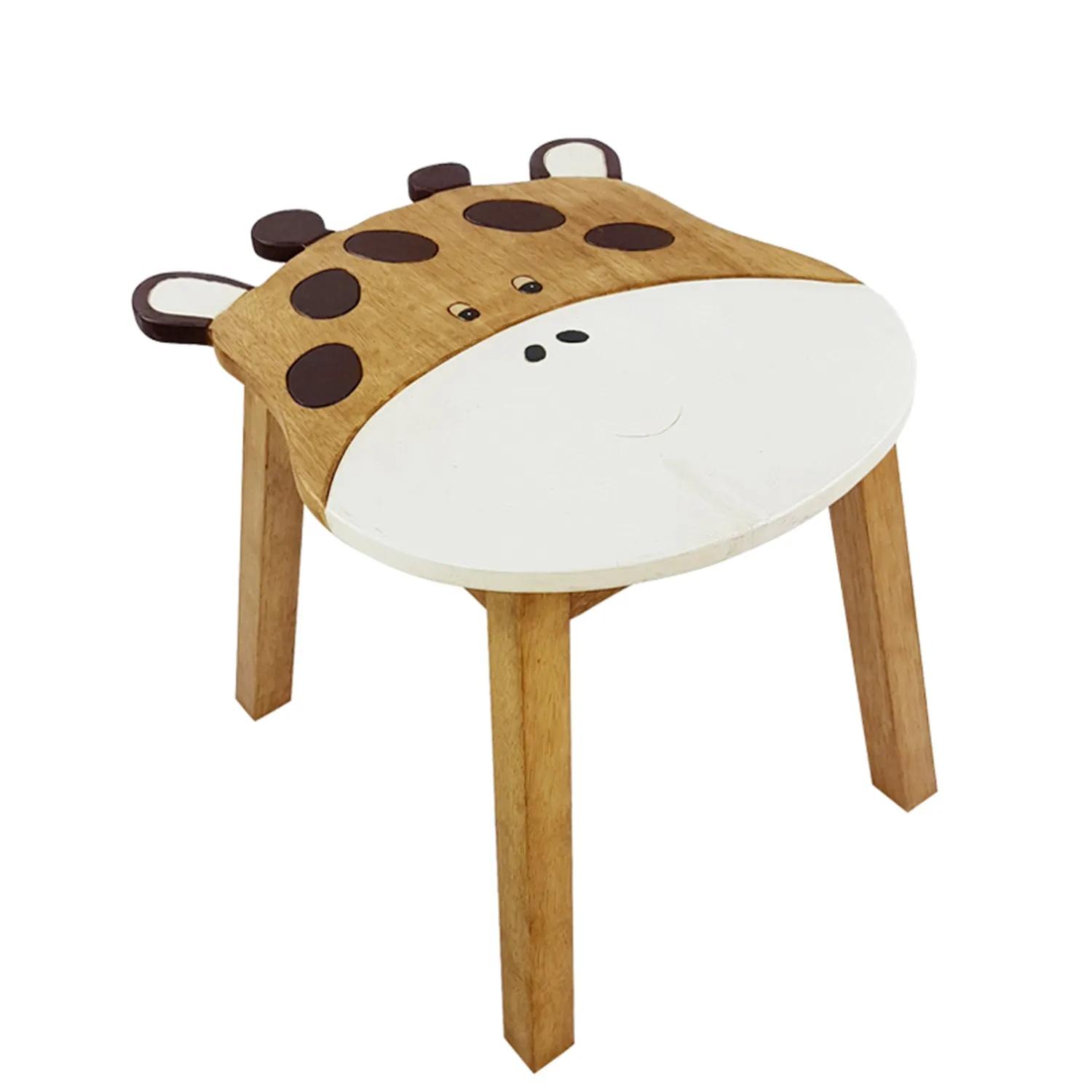 Kids Wooden Table   2 stools Set Giraffe & Sheep themed- hand carved Timber Children Furniture