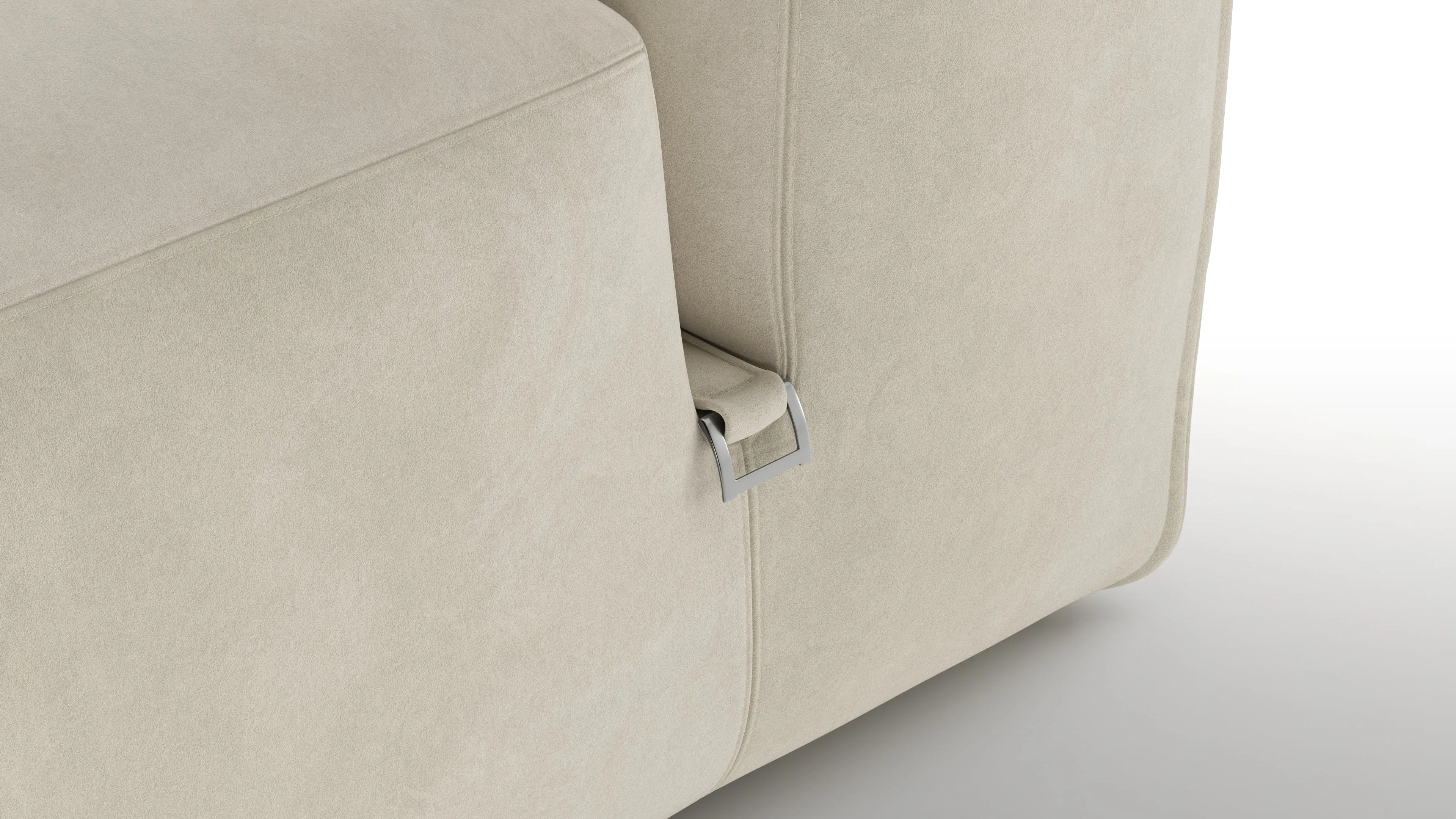 Le Mura - Le Mura Sectional Module, Armless Chair, Eggshell Vegan Suede