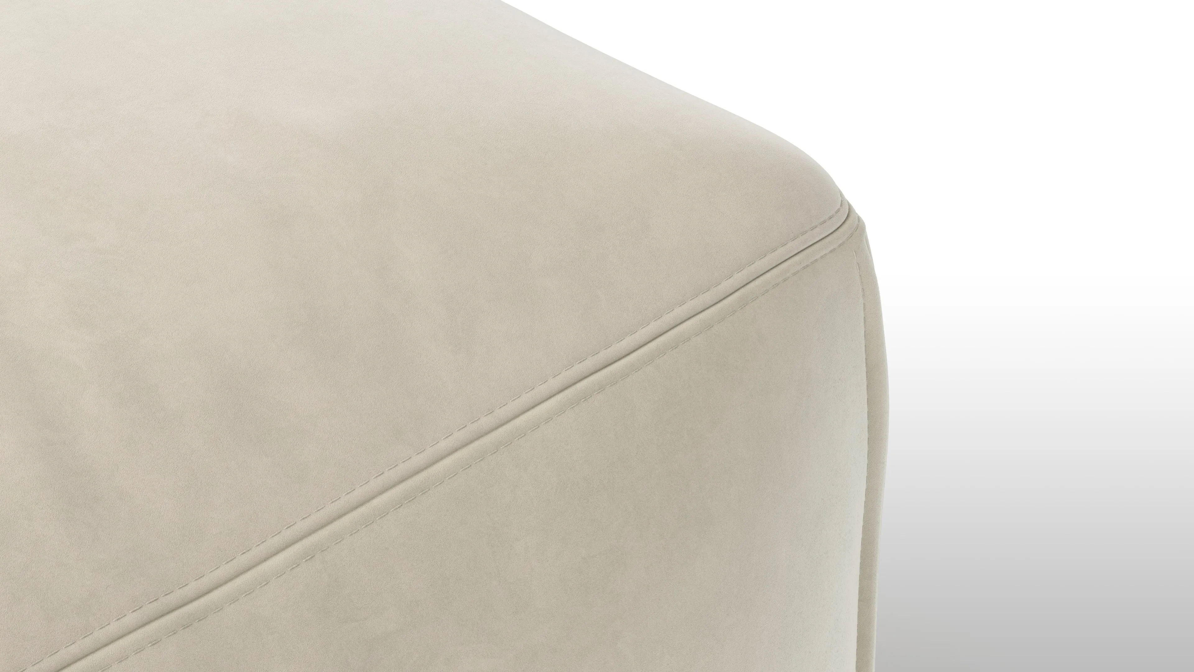Le Mura - Le Mura Sectional Module, Armless Chair, Eggshell Vegan Suede